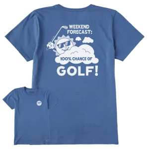Women's 100% Chance of Golf Short Sleeve Tee Life is Good