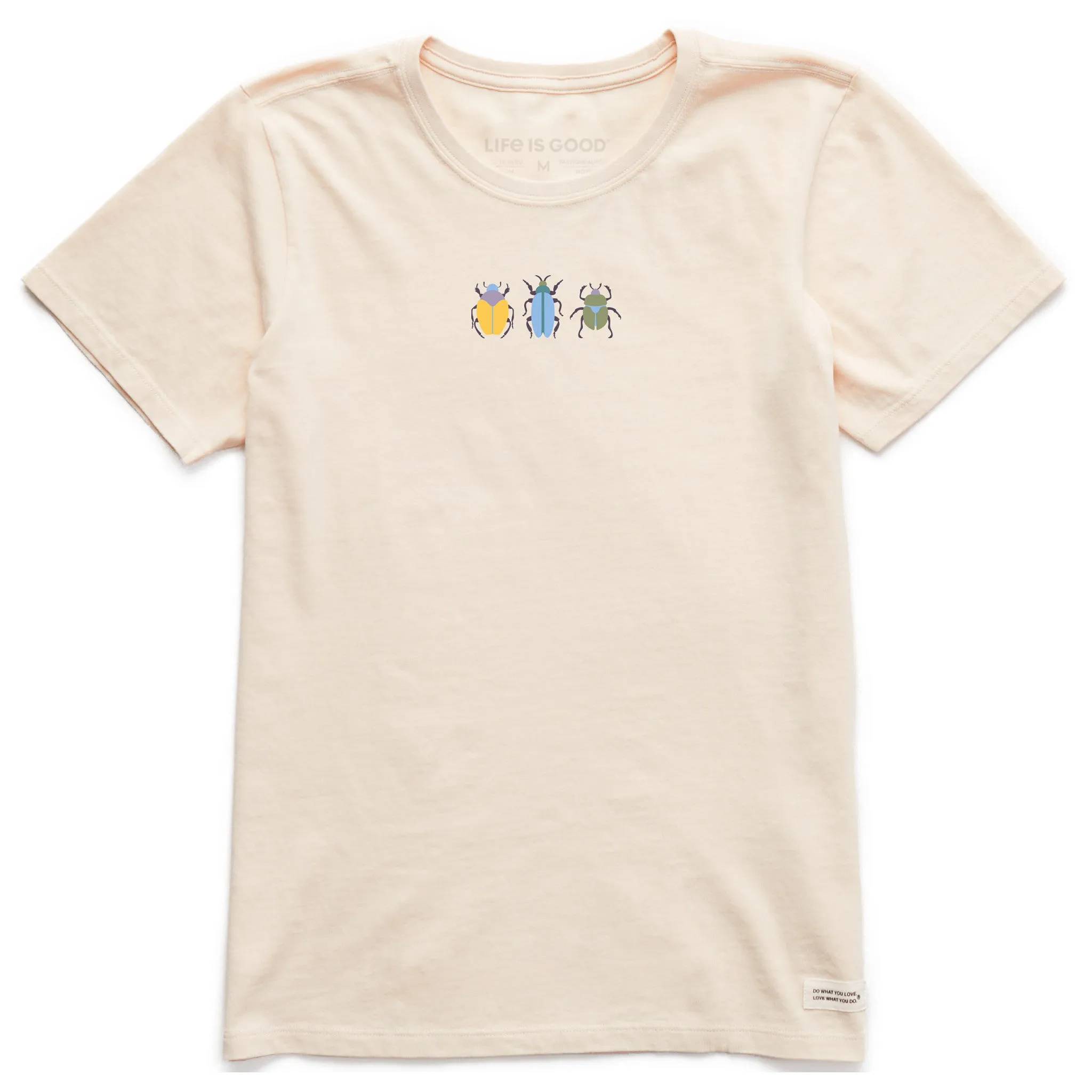 Women's 3 Beetles Short Sleeve Crusher Tee Life is Good