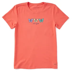 Women's 3 Butterflies Short Sleeve Crusher Tee Life is Good