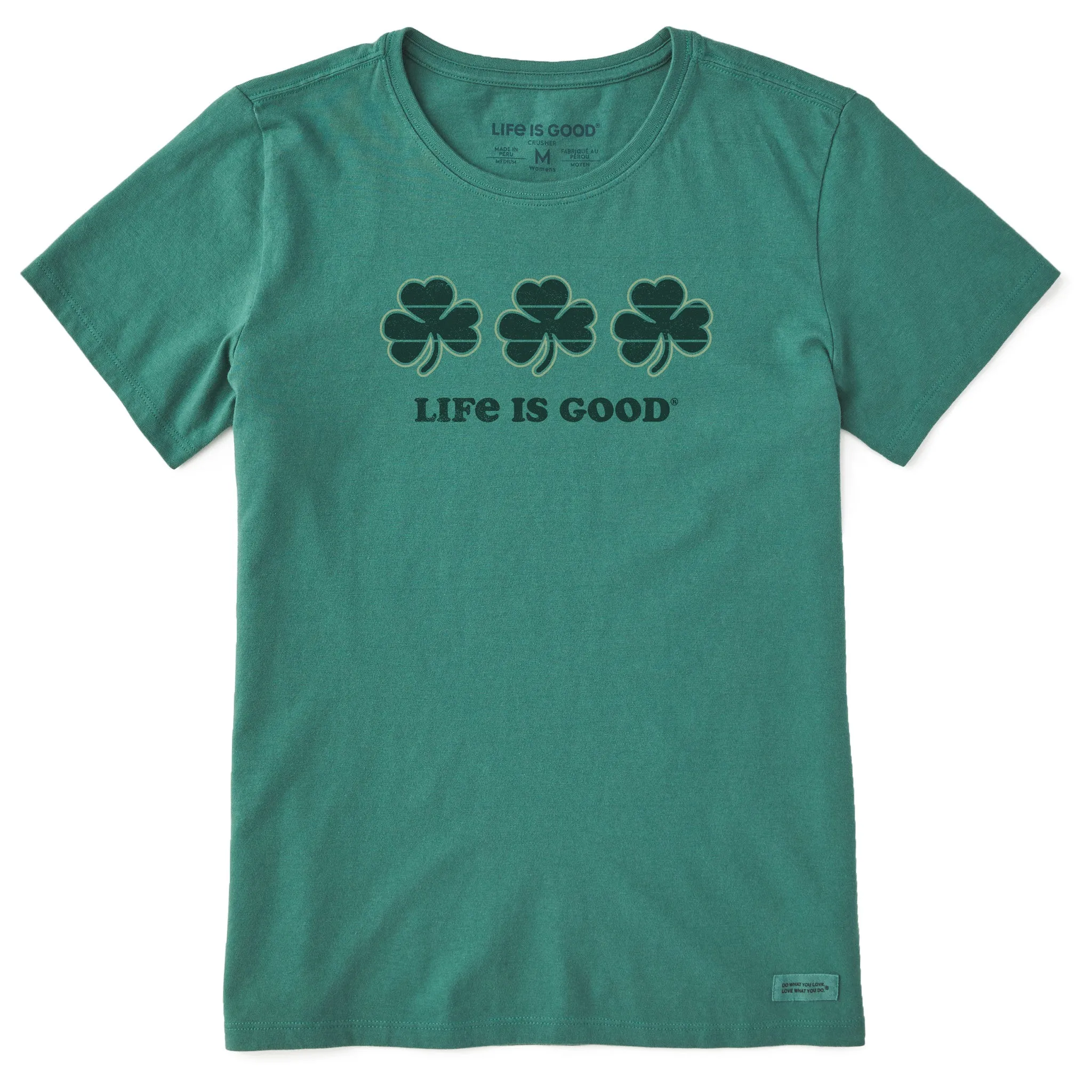 Women's 3 Clovers Stripe Short Sleeve Crusher Tee Life is Good