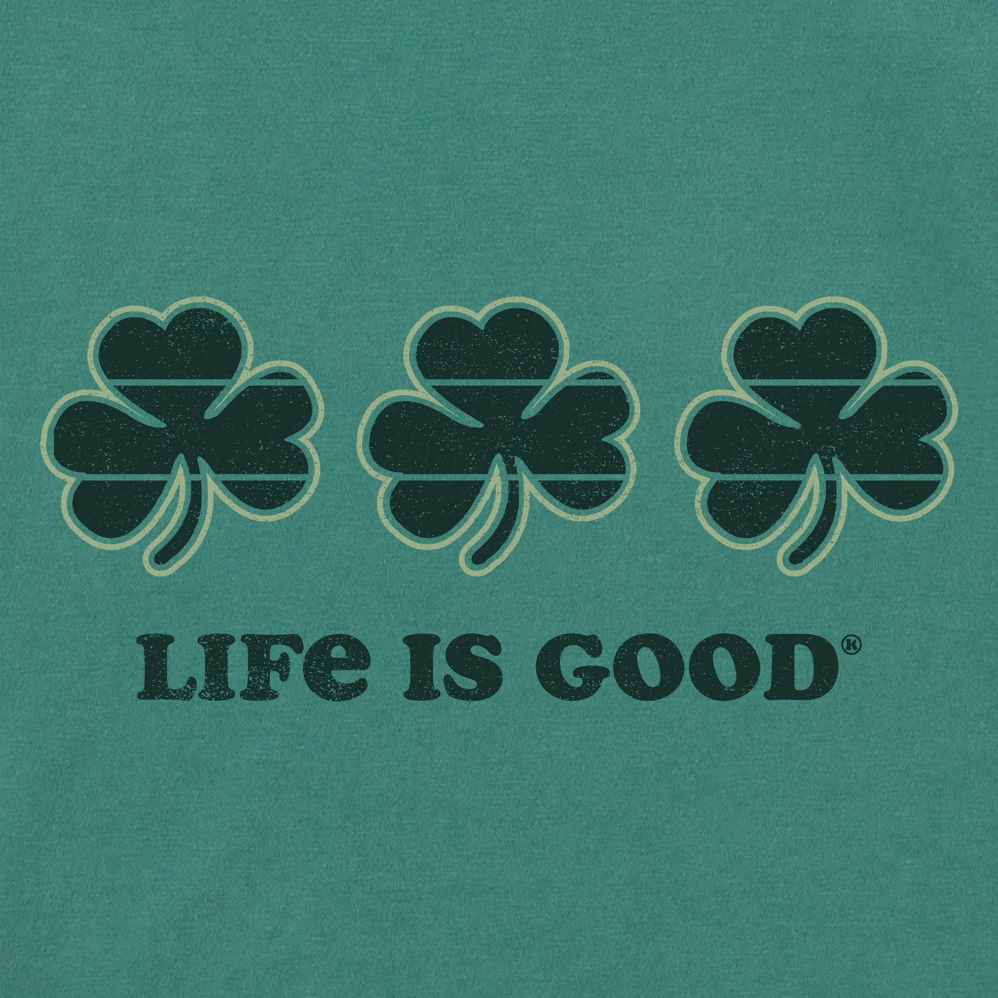 Women's 3 Clovers Stripe Short Sleeve Crusher Tee Life is Good