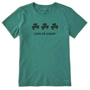 Women's 3 Clovers Stripe Short Sleeve Crusher Tee Life is Good