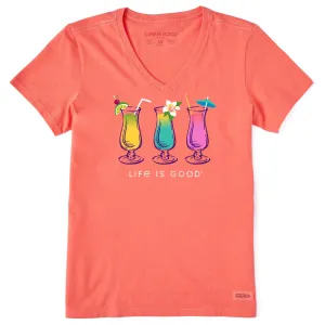 Women's 3 Cocktails Short Sleeve Vee Life is Good
