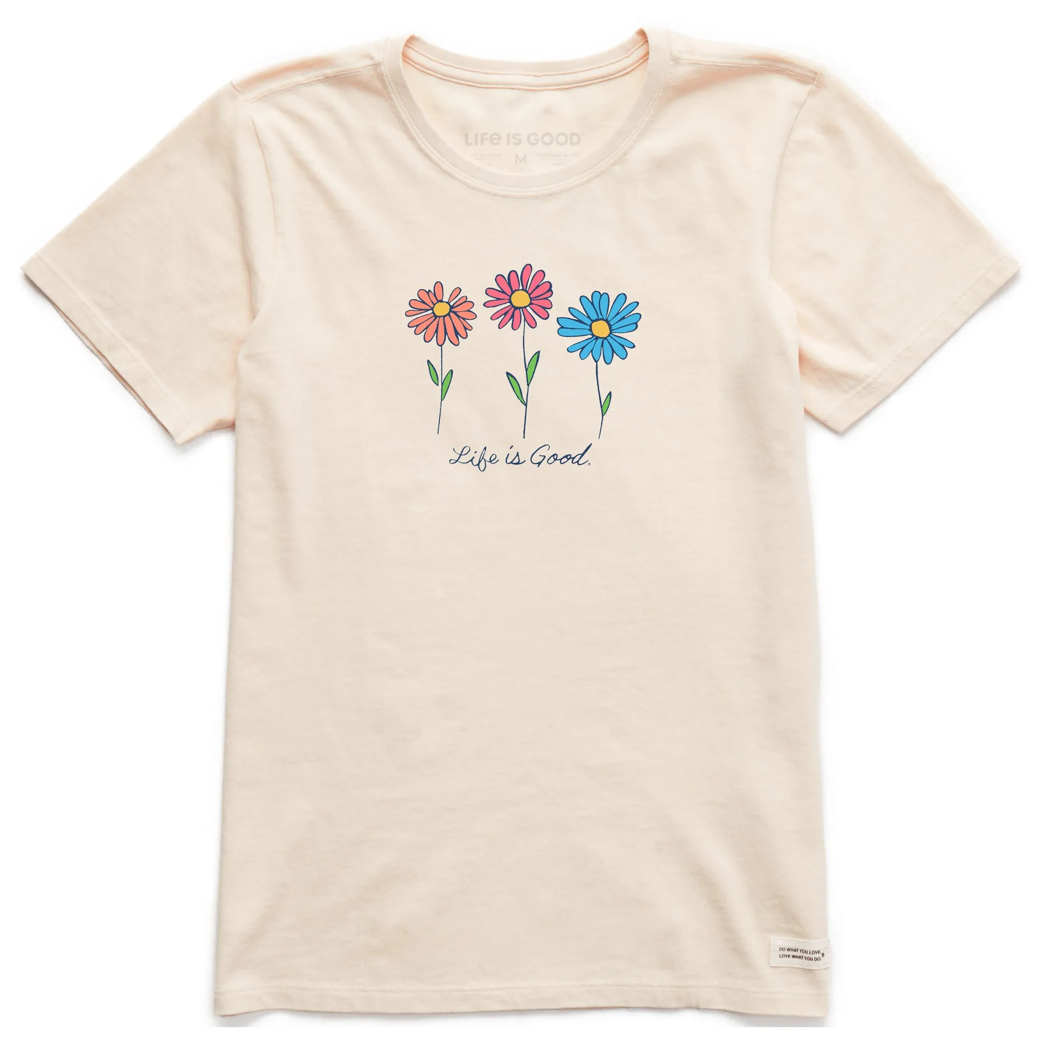 Women's 3 Colorful Daisies Short Sleeve Crusher Tee Life is Good
