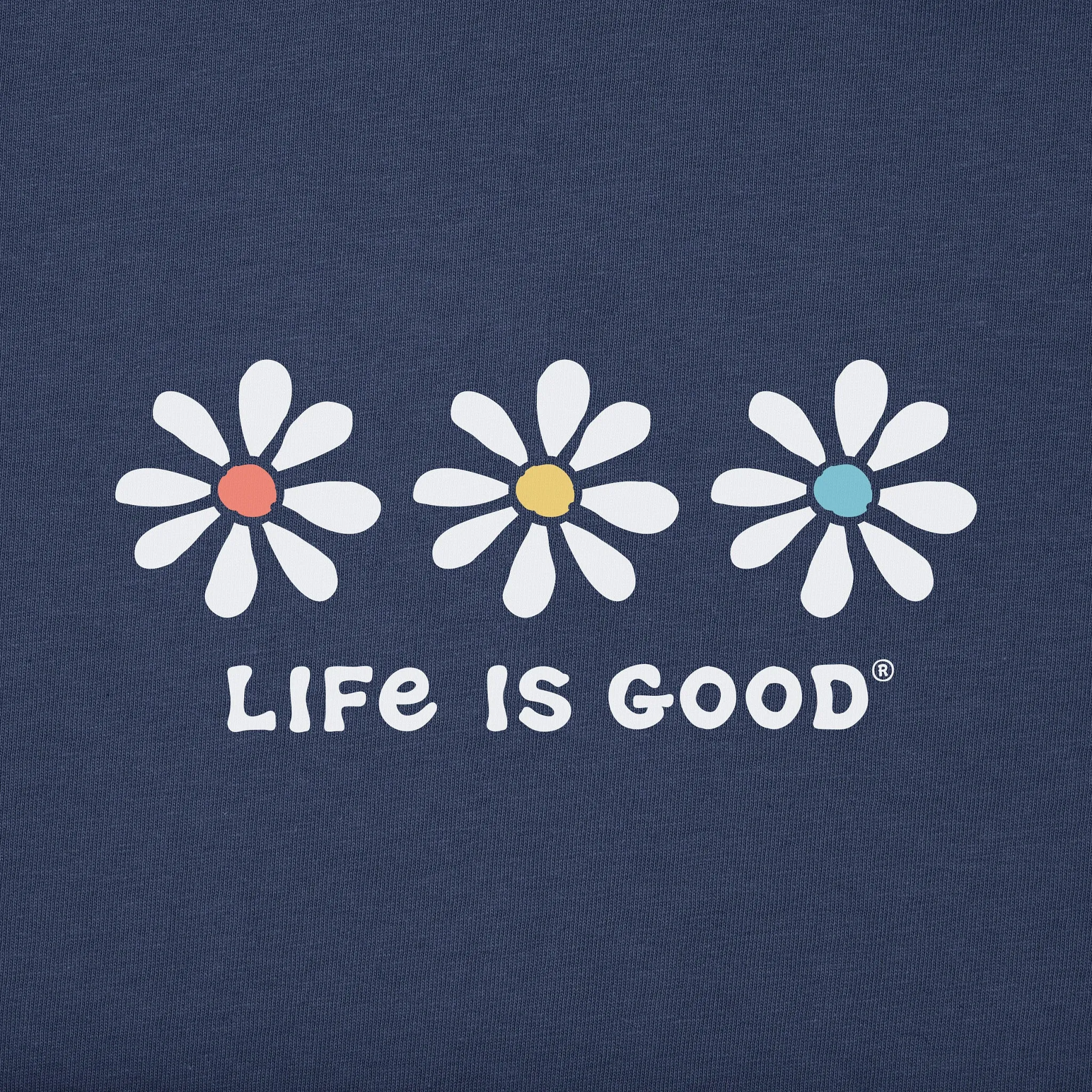Women's 3 Daisies Long Sleeve Crusher Tee Life is Good