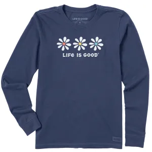 Women's 3 Daisies Long Sleeve Crusher Tee Life is Good