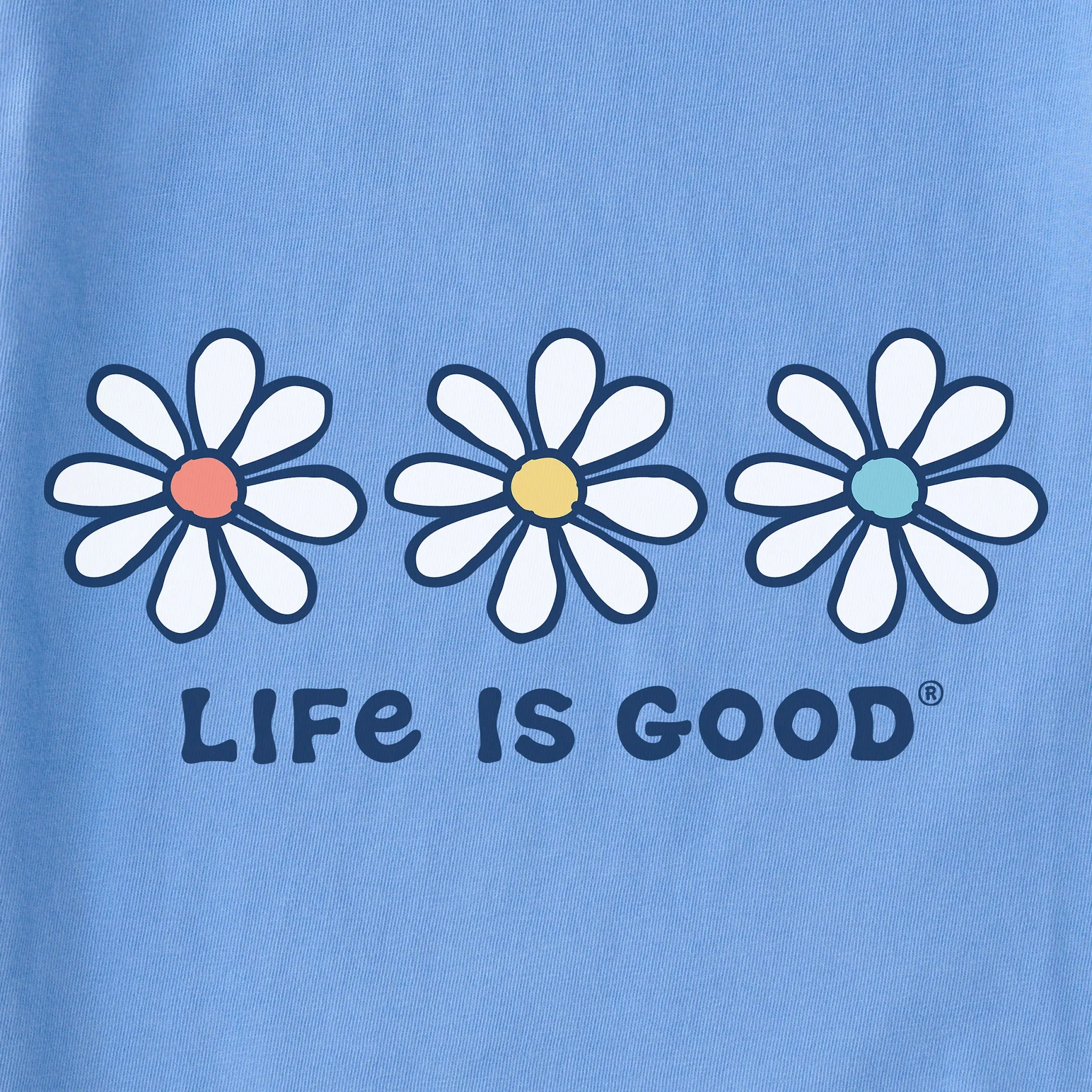 Women's 3 Daisies Long Sleeve Crusher Tee Life is Good