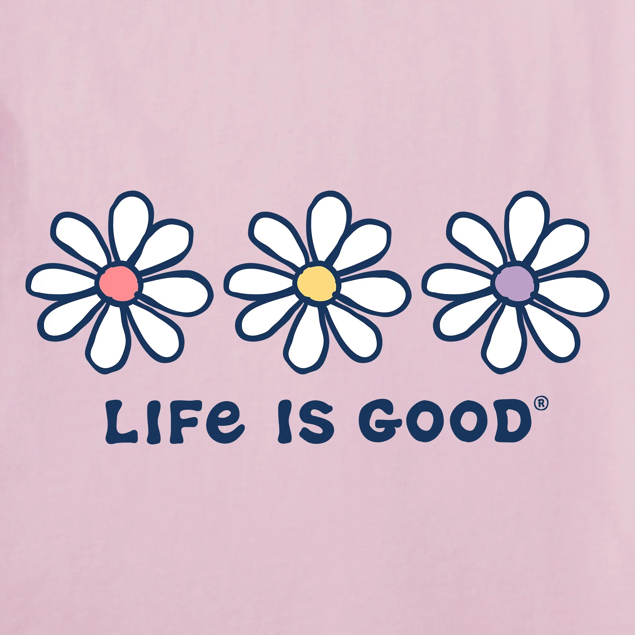 Women's 3 Daisies Long Sleeve Crusher Tee Life is Good