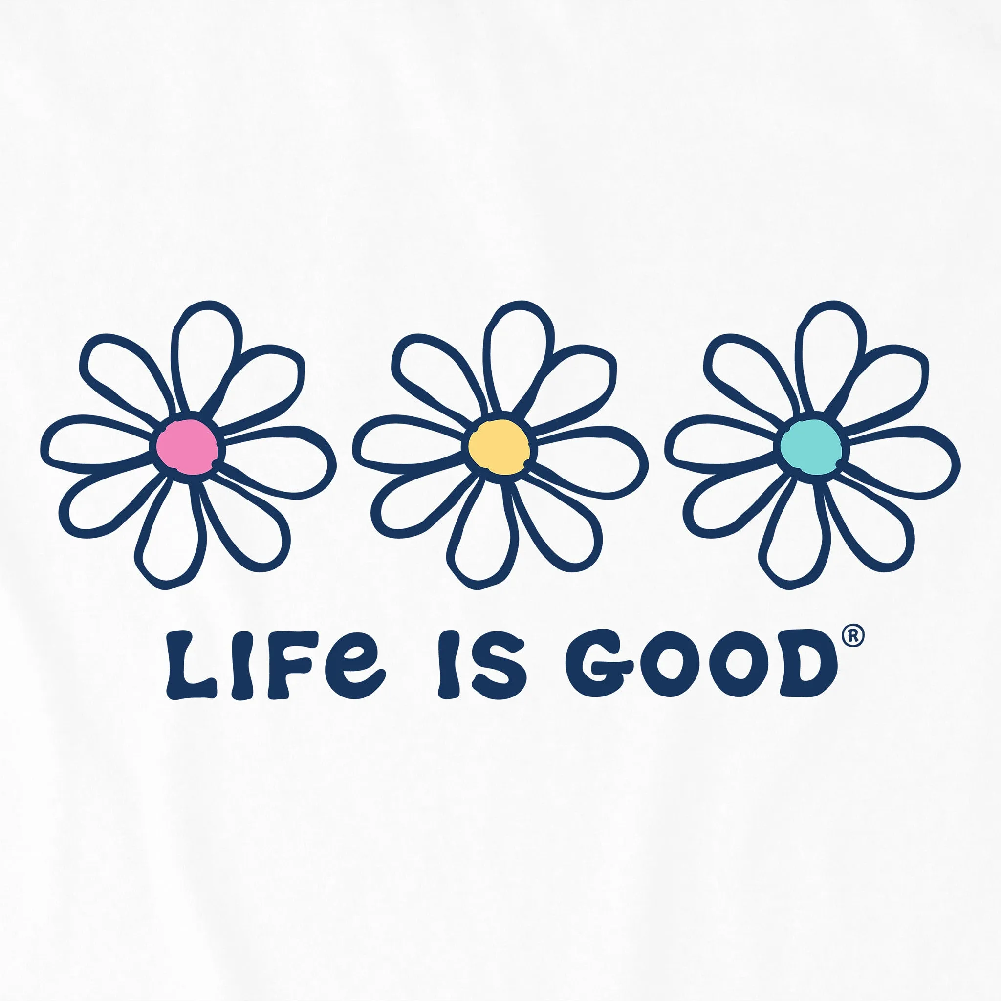 Women's 3 Daisies Long Sleeve Crusher Tee Life is Good