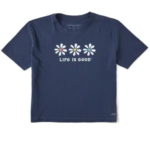 Women's 3 Daisies Short Sleeve Crusher Boxy Tee Life is Good