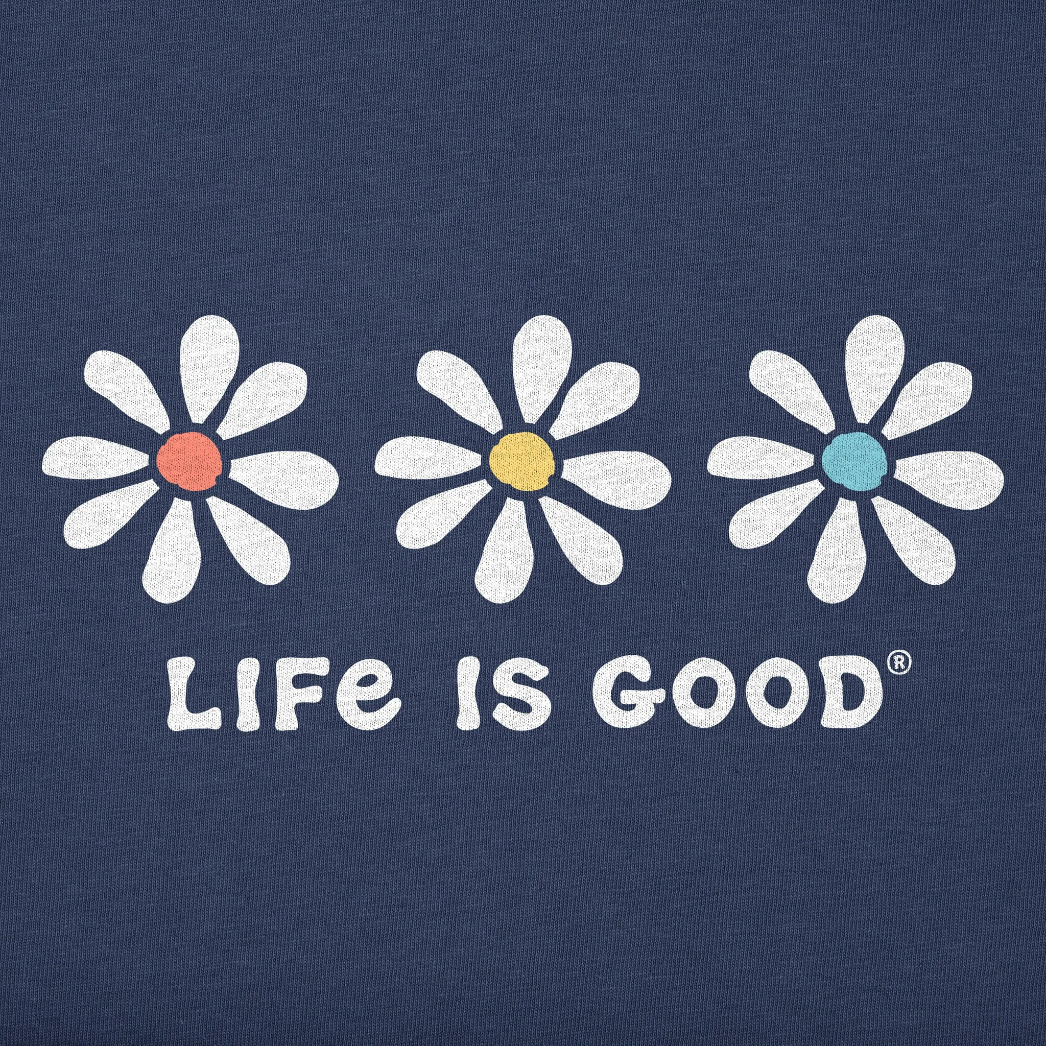 Women's 3 Daisies Short Sleeve Crusher Boxy Tee Life is Good