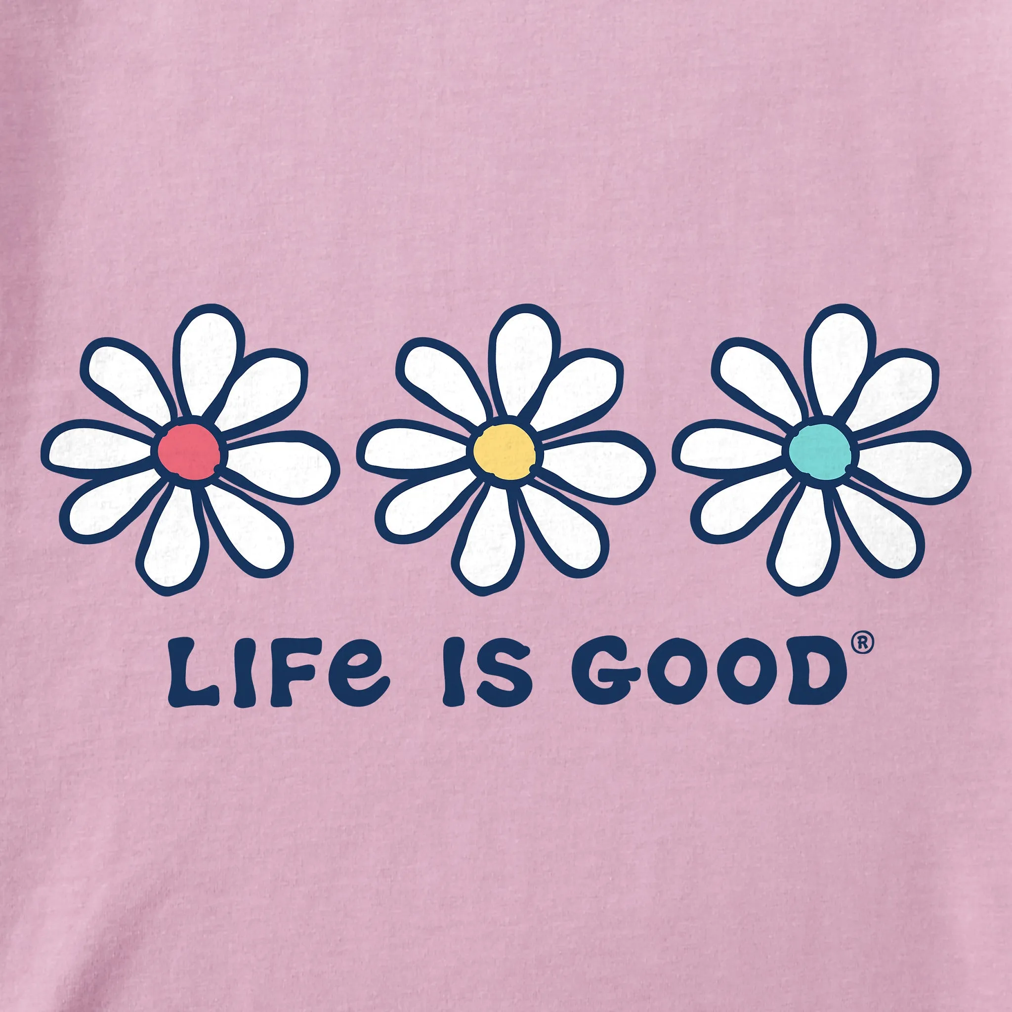 Women's 3 Daisies Short Sleeve Crusher Boxy Tee Life is Good
