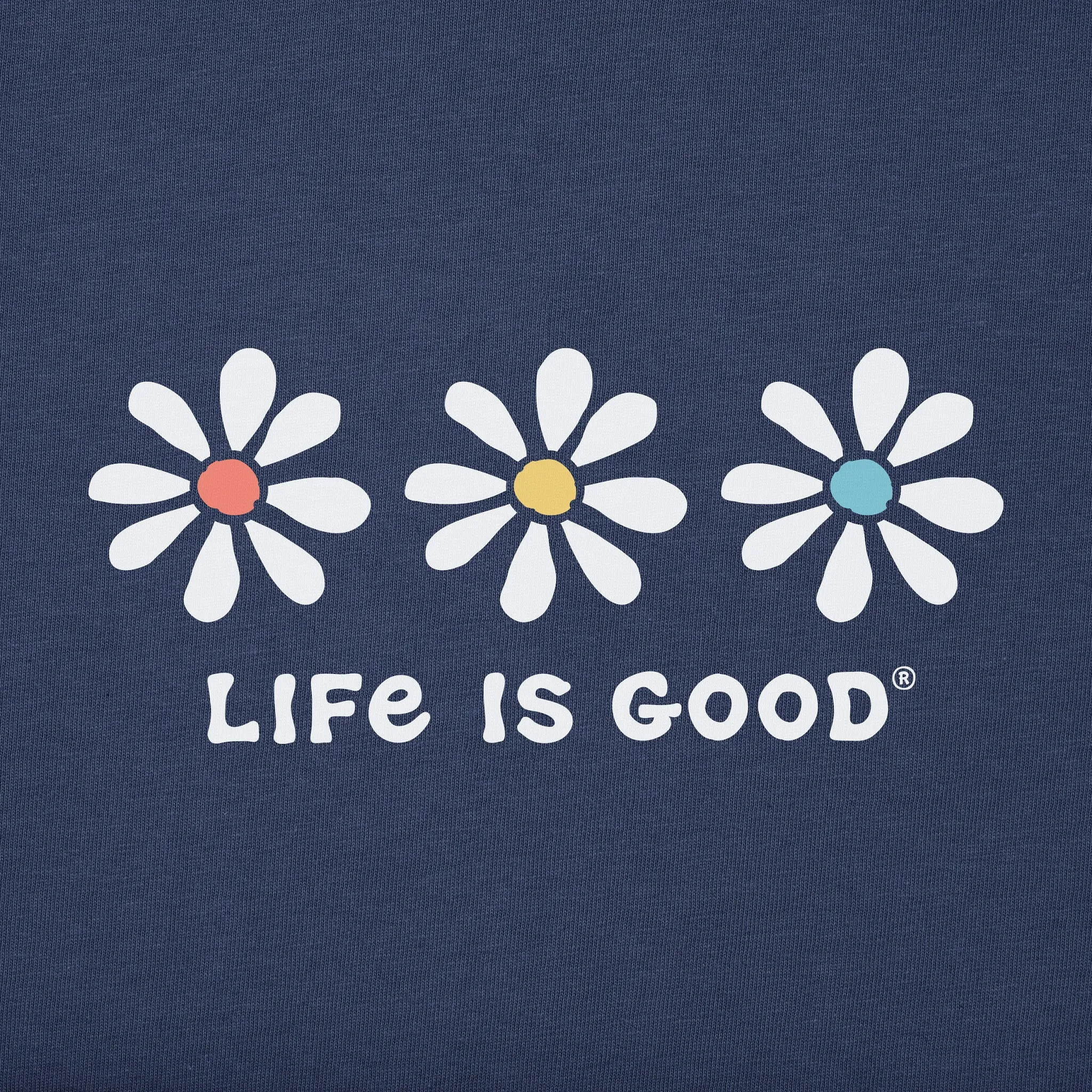 Women's 3 Daisies Short Sleeve Vee Life is Good