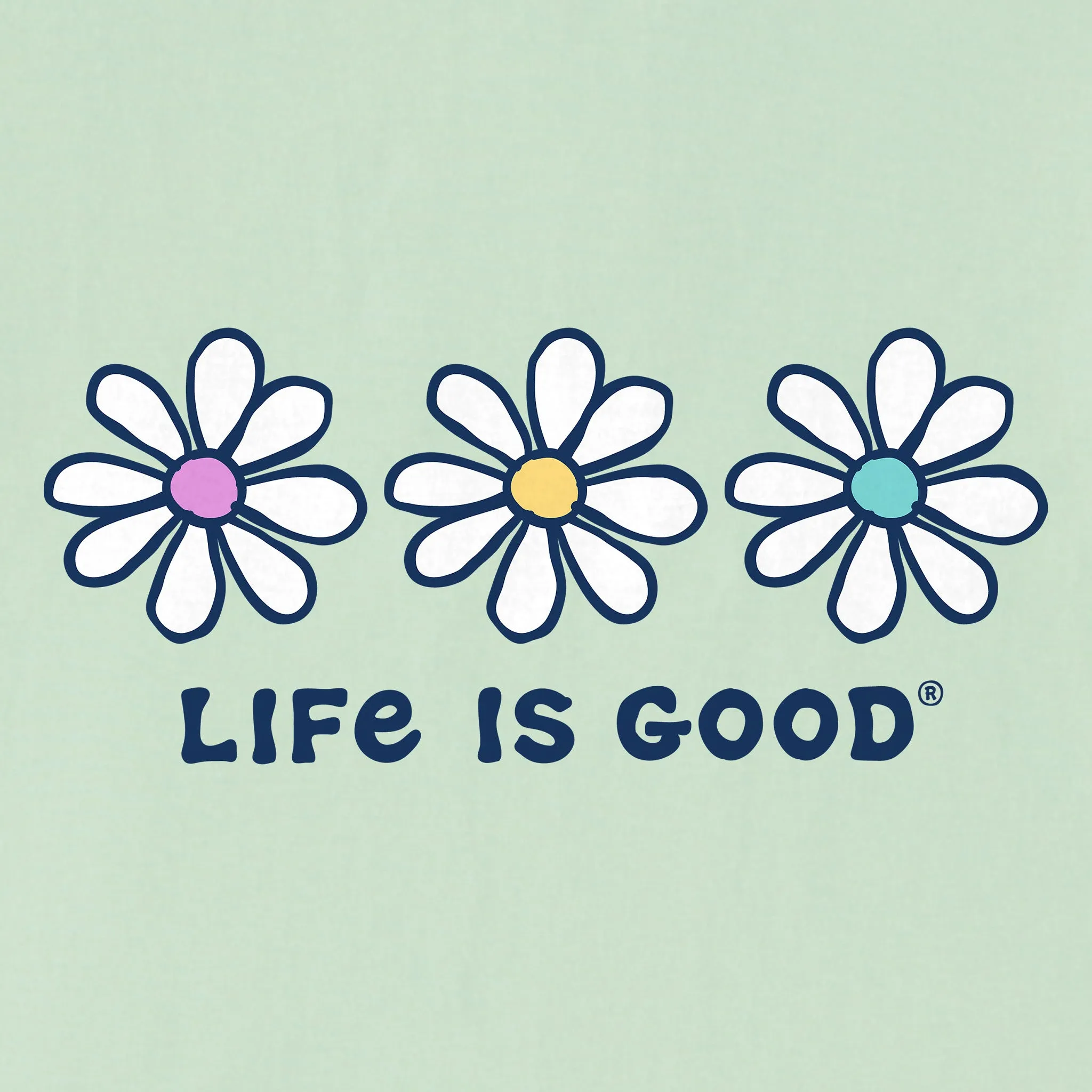 Women's 3 Daisies Short Sleeve Vee Life is Good