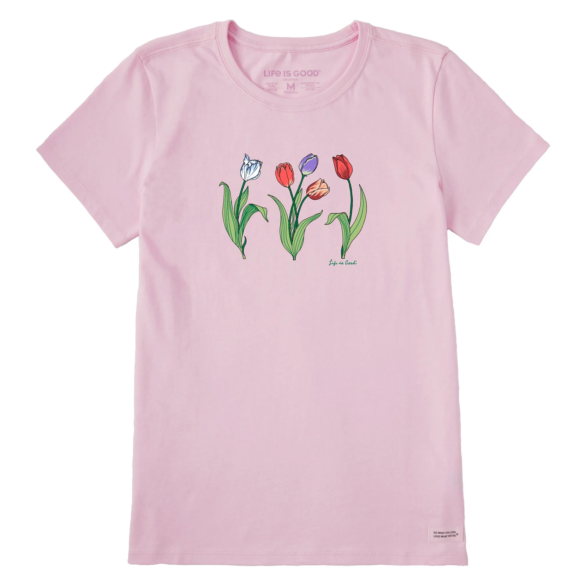 Women's 3 Genuine Tulips Short Sleeve Crusher Tee Life is Good