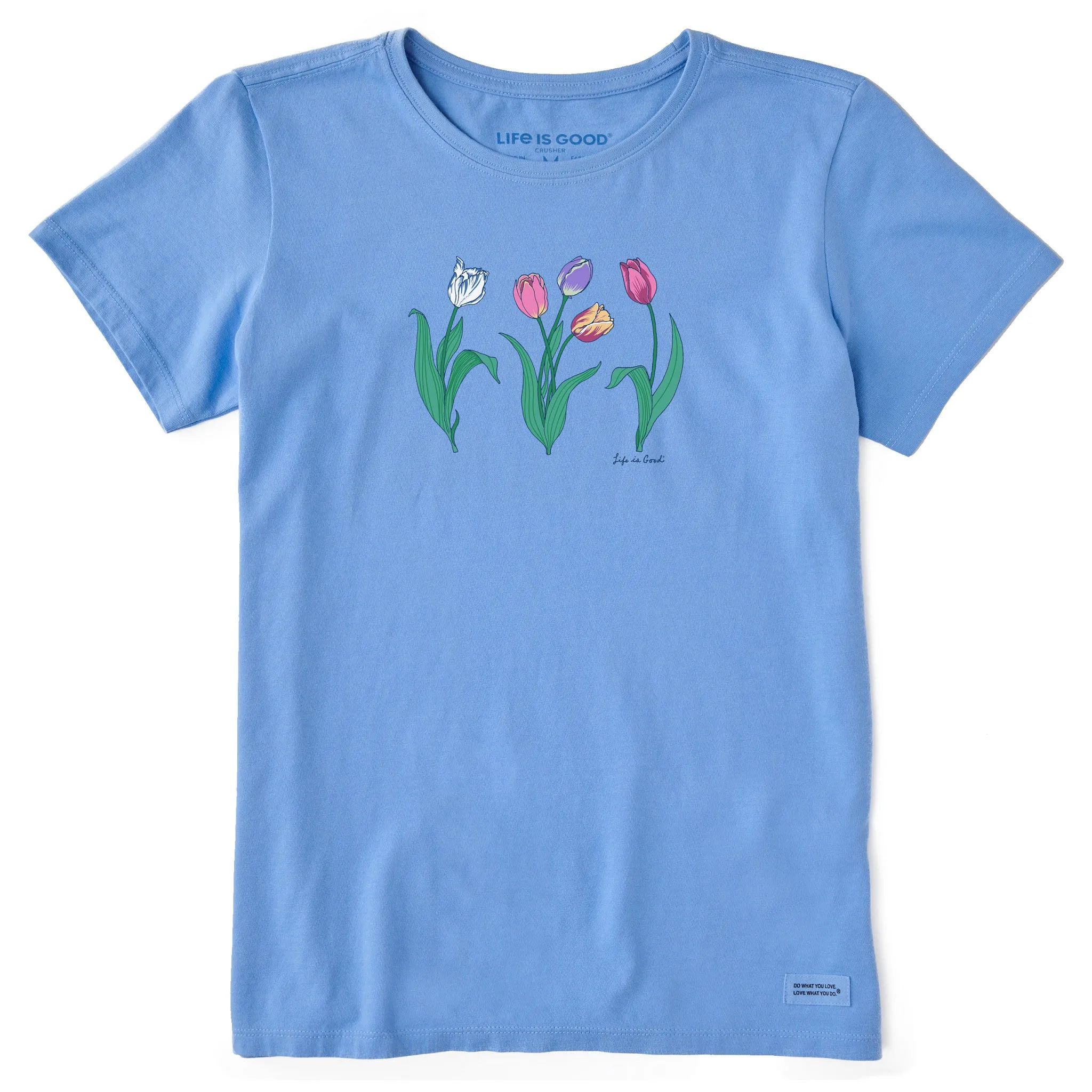 Women's 3 Genuine Tulips Short Sleeve Crusher Tee Life is Good