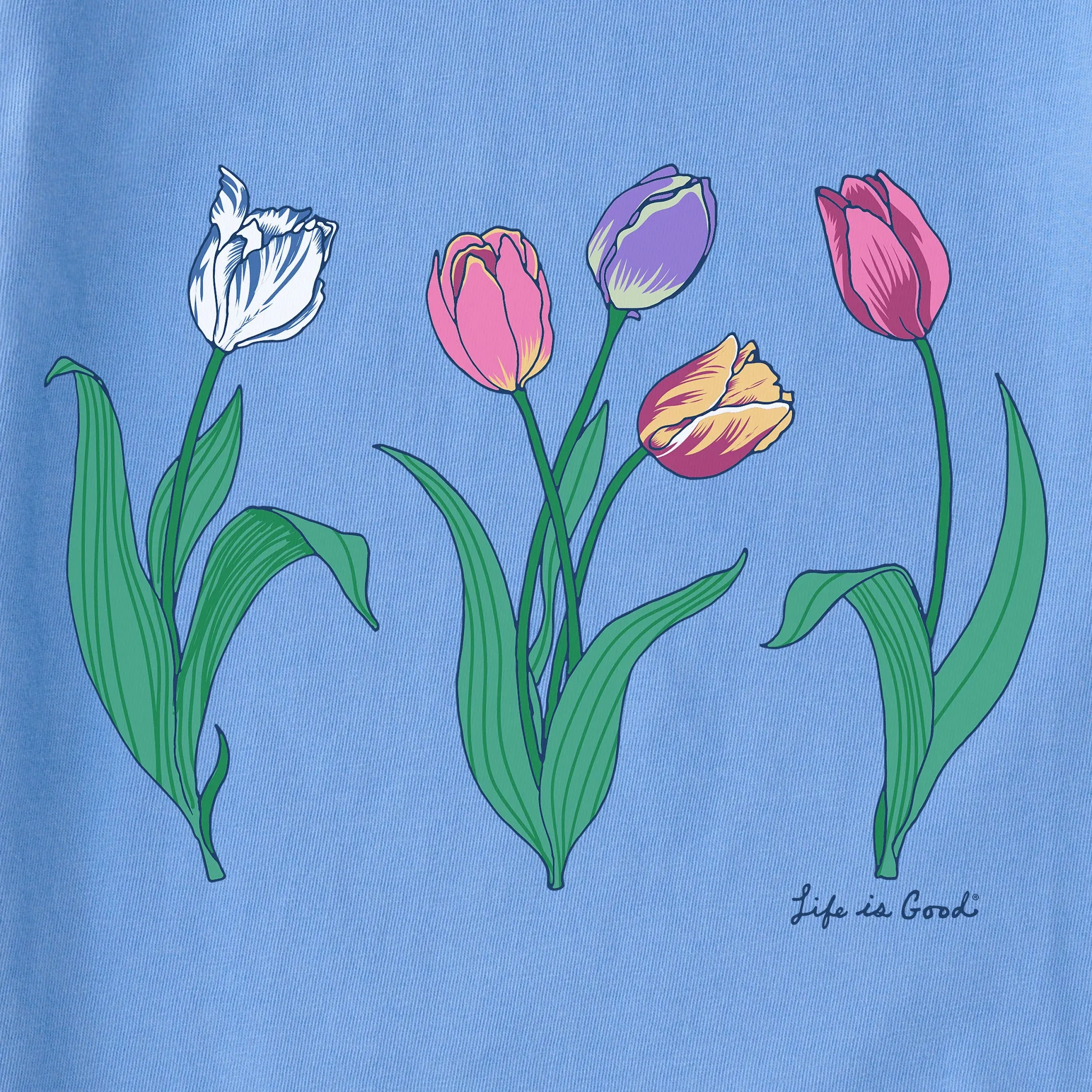 Women's 3 Genuine Tulips Short Sleeve Crusher Tee Life is Good
