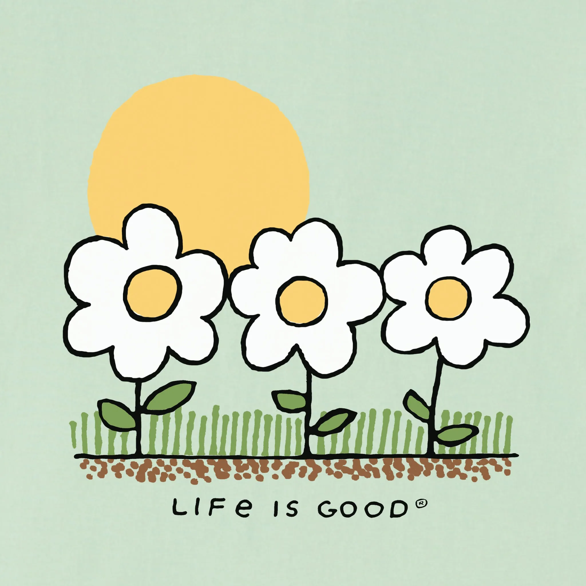 Women's 3 Little Flowers Short Sleeve Tee Life is Good