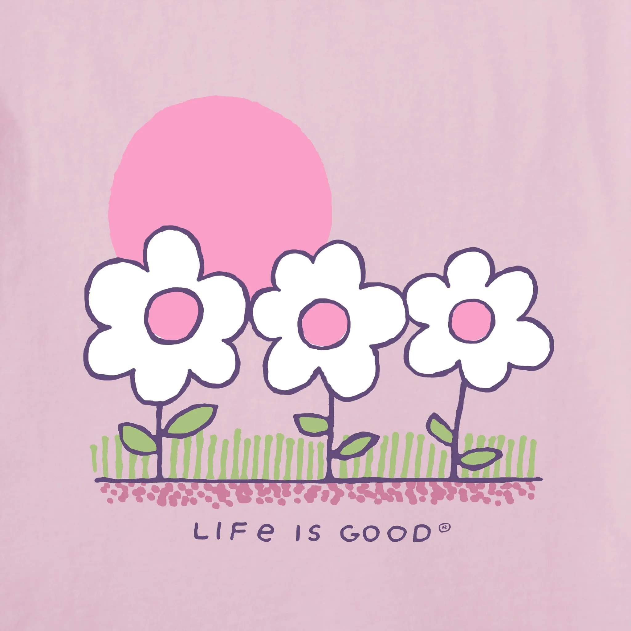 Women's 3 Little Flowers Short Sleeve Tee Life is Good