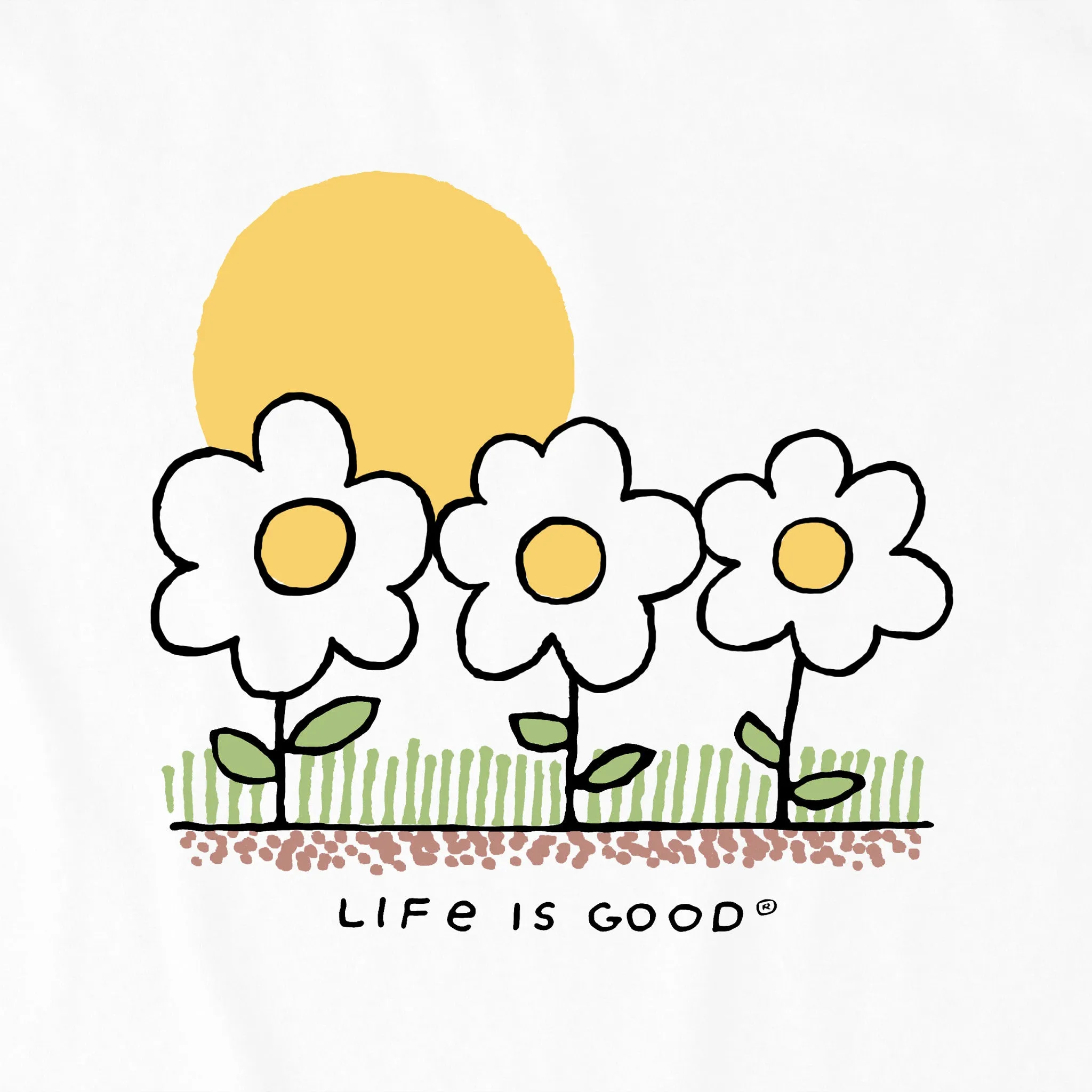 Women's 3 Little Flowers Short Sleeve Tee Life is Good