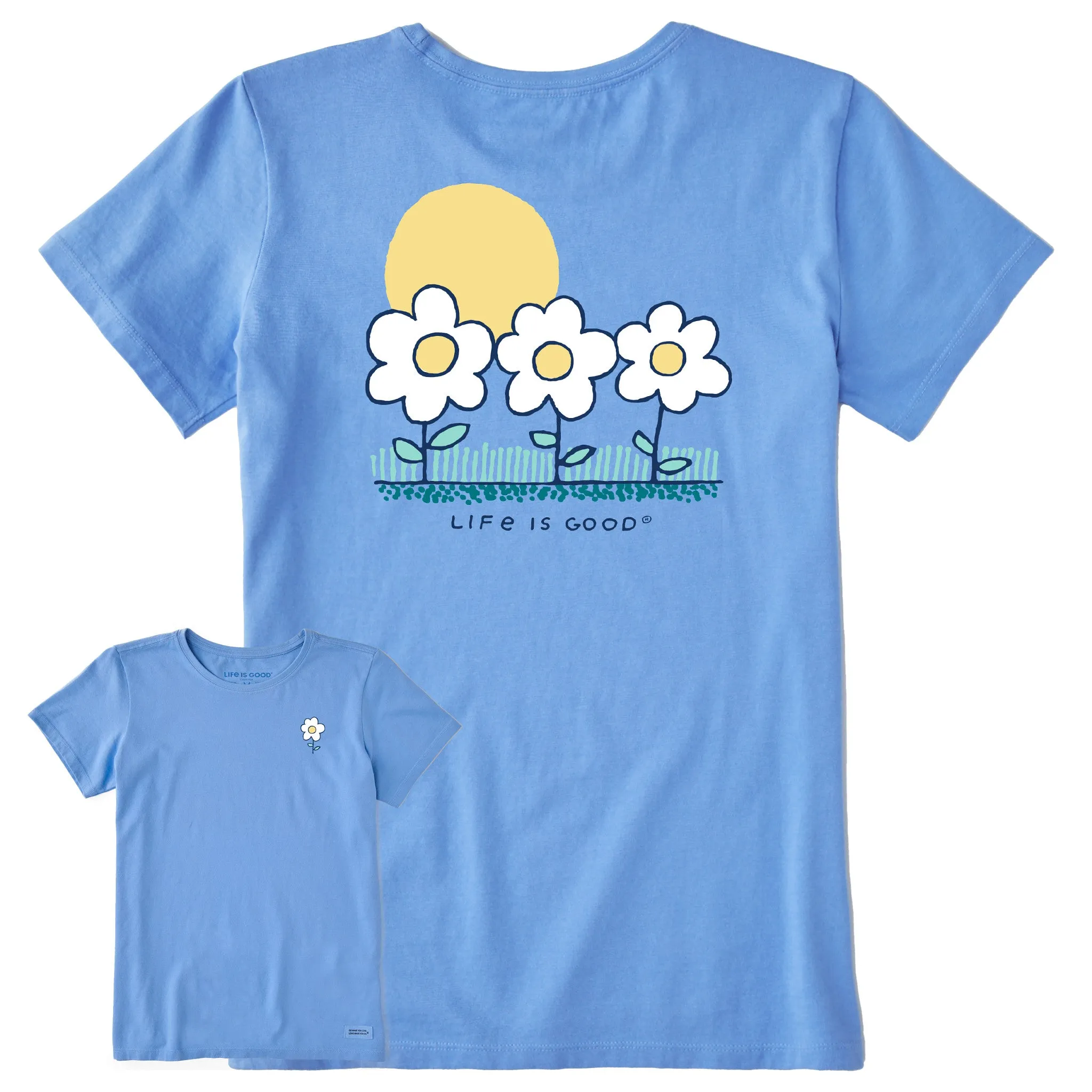 Women's 3 Little Flowers Short Sleeve Tee Life is Good