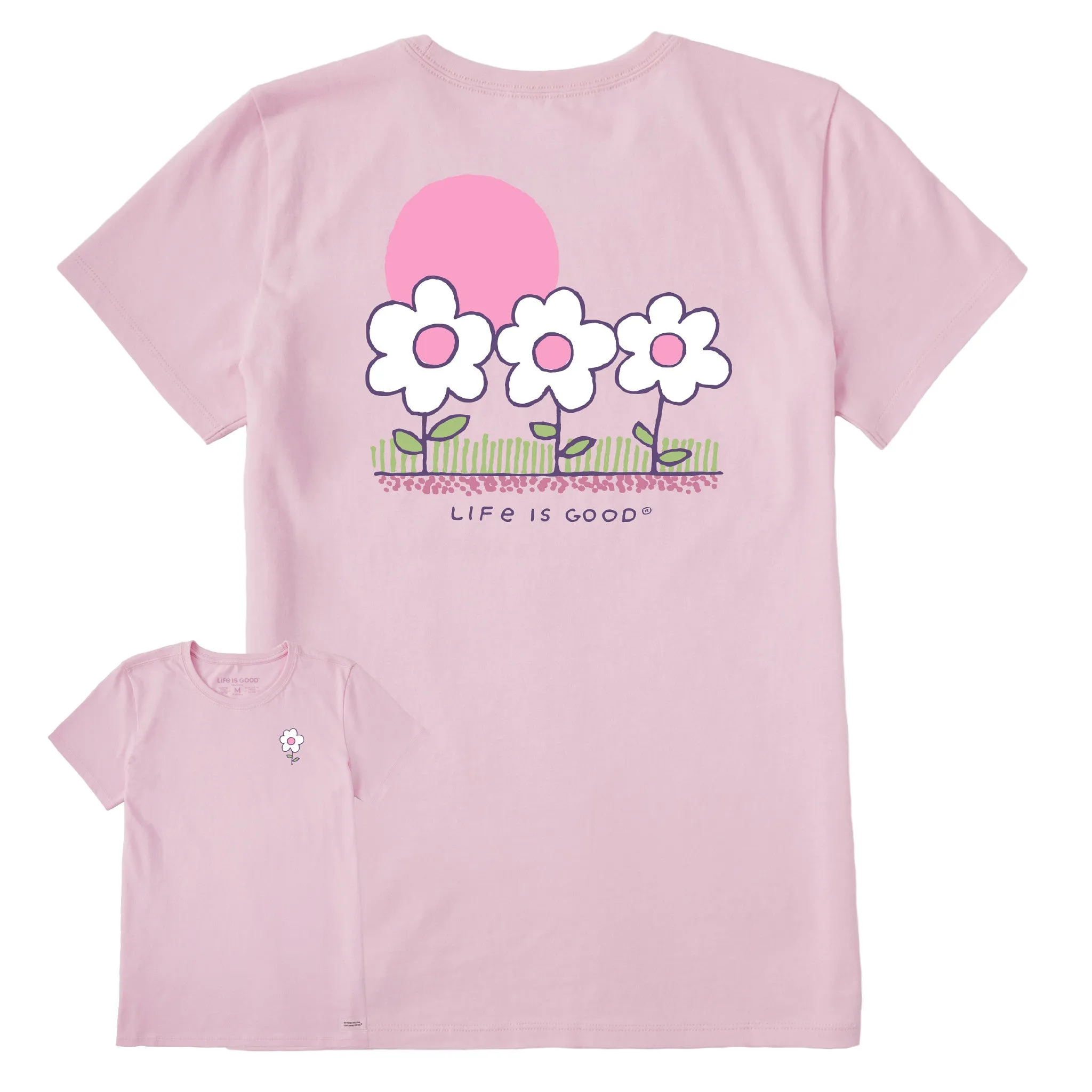 Women's 3 Little Flowers Short Sleeve Tee Life is Good