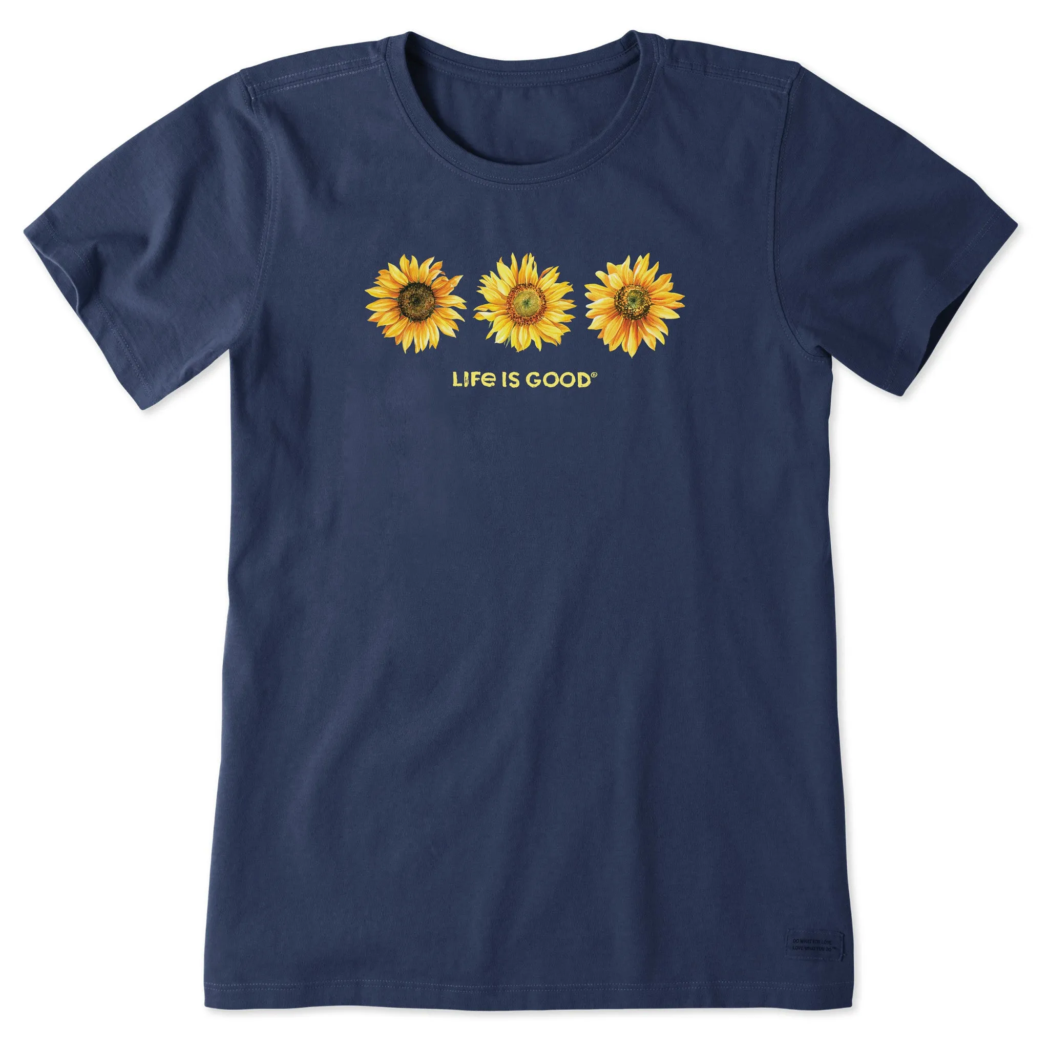 Women's 3 Sunflowers Short Sleeve Crusher Tee Life is Good