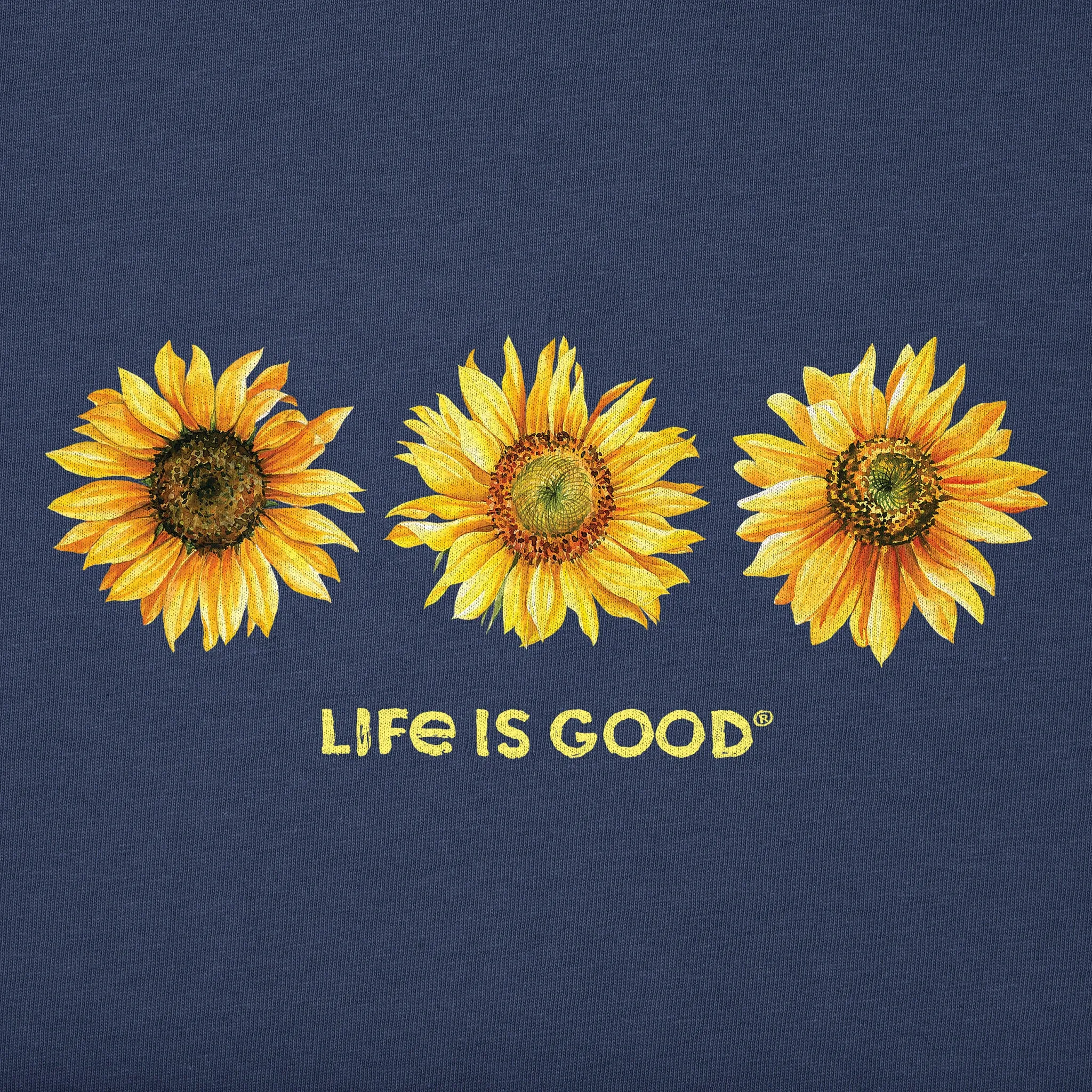 Women's 3 Sunflowers Short Sleeve Crusher Tee Life is Good