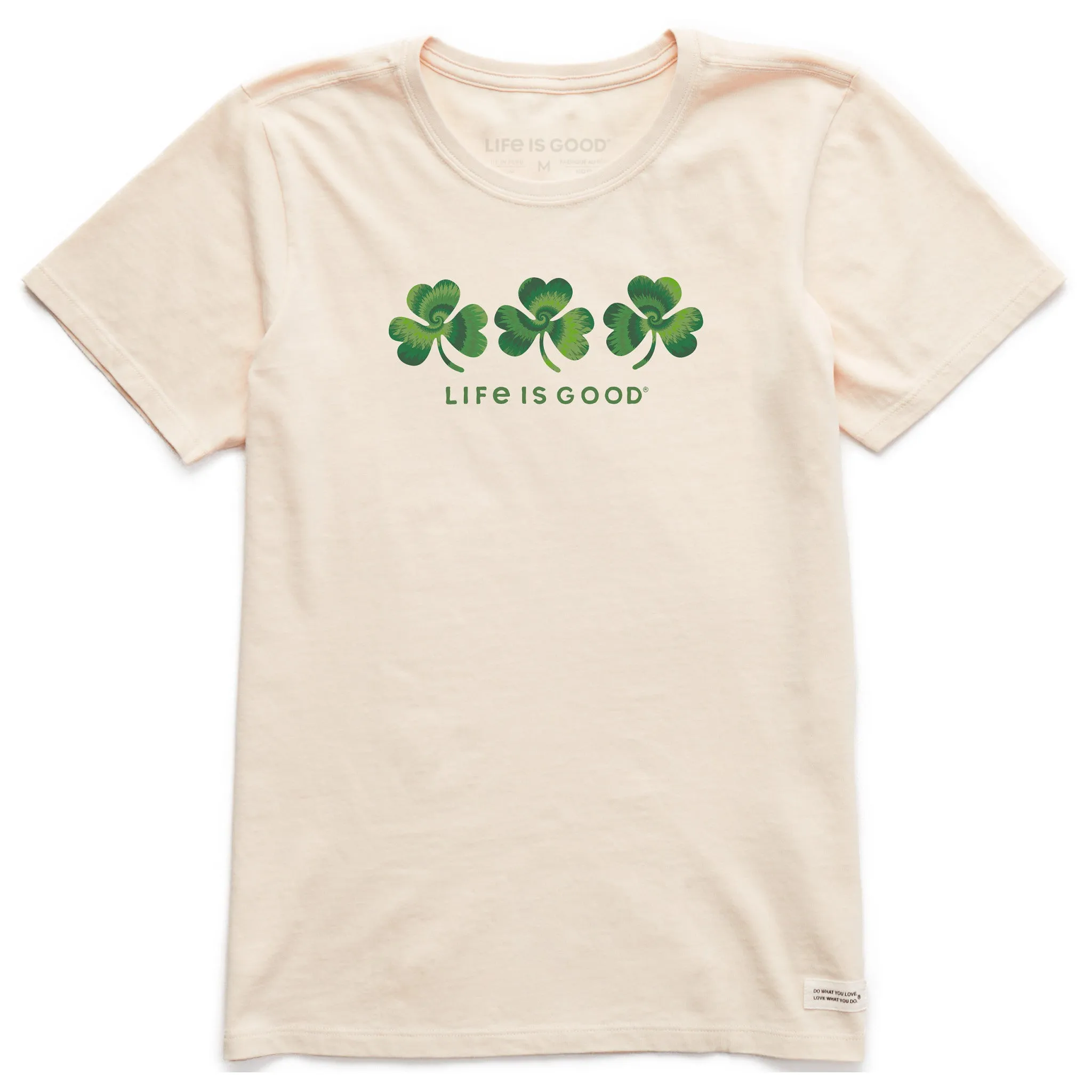 Women's 3 Tie Dye Clovers Short Sleeve Crusher Tee Life is Good