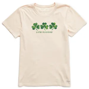 Women's 3 Tie Dye Clovers Short Sleeve Crusher Tee Life is Good