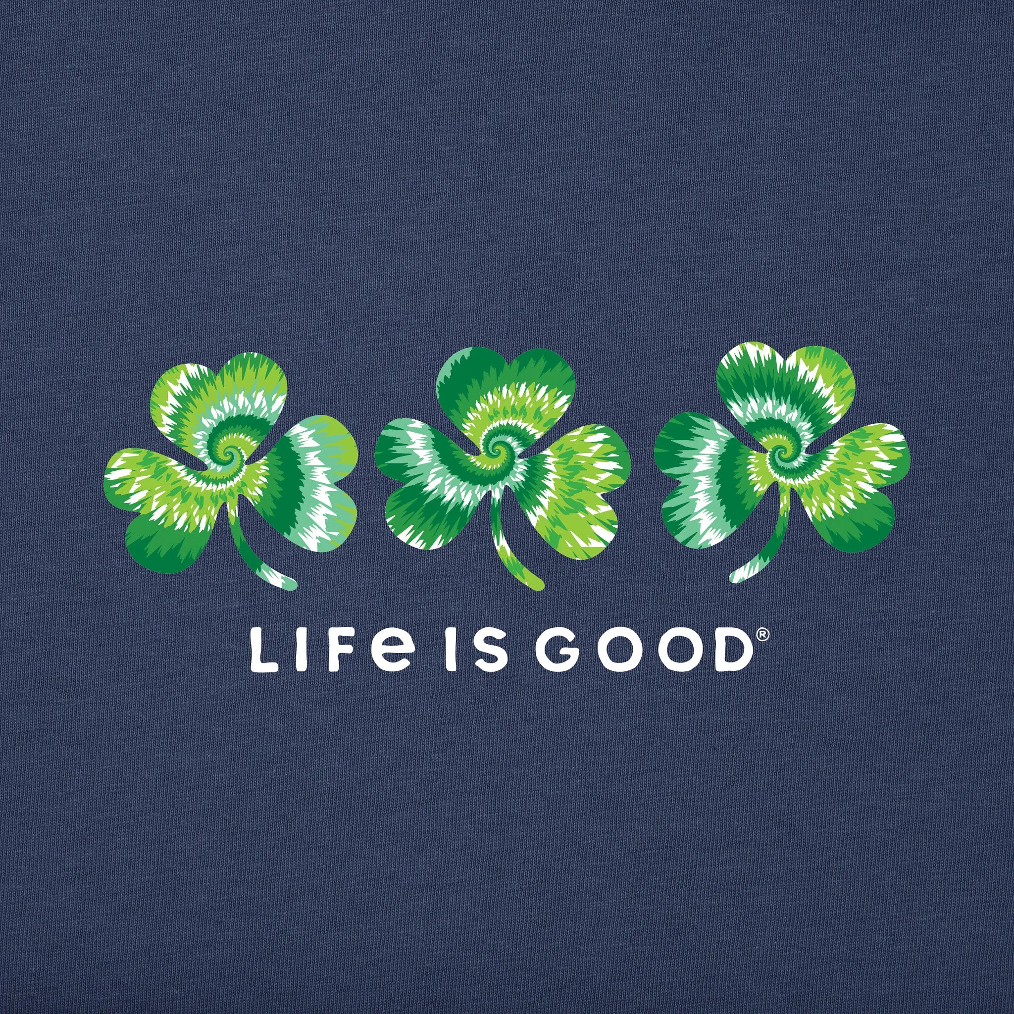 Women's 3 Tie Dye Clovers Short Sleeve Crusher Vee Life is Good
