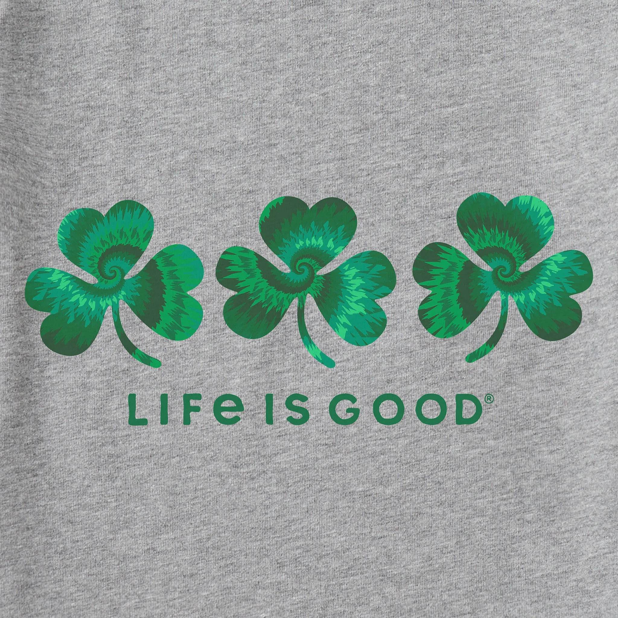 Women's 3 Tie Dye Clovers Short Sleeve Crusher Vee Life is Good