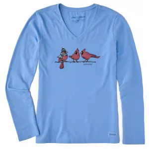Women's 3 Warmly Dressed Cardinals Long Sleeve Crusher Vee Life is Good