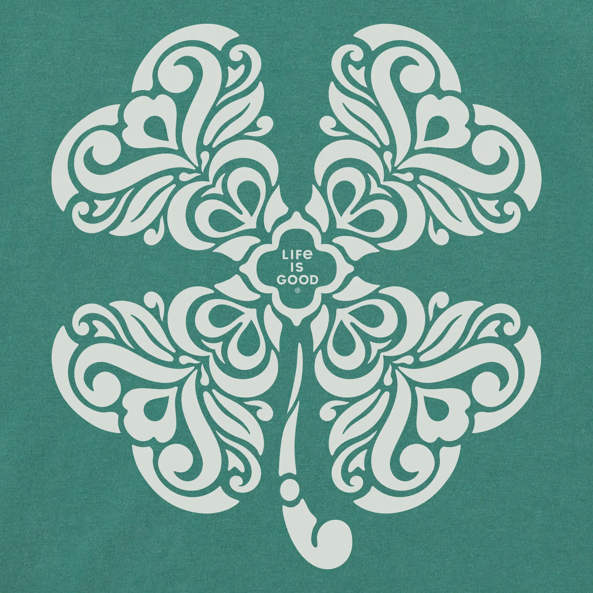 Women's 4 Leaf Clover Swirl Short Sleeve Crusher Tee Life is Good