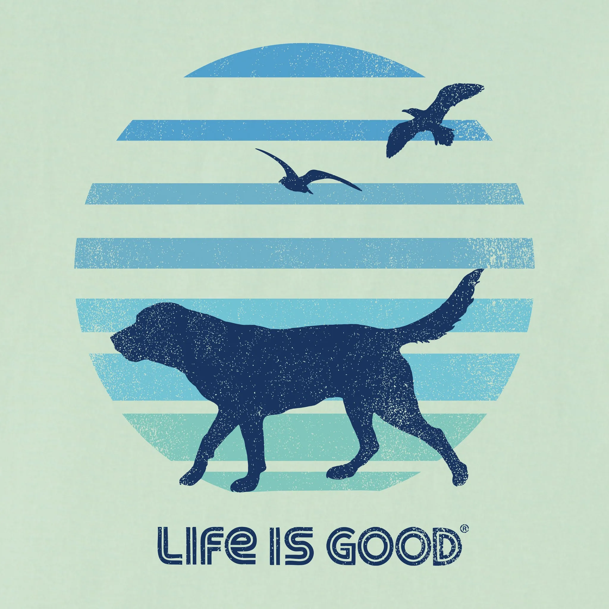 Women's 70's Retro Dog Beach Walk Short Sleeve Crusher-LITE Tee Life is Good