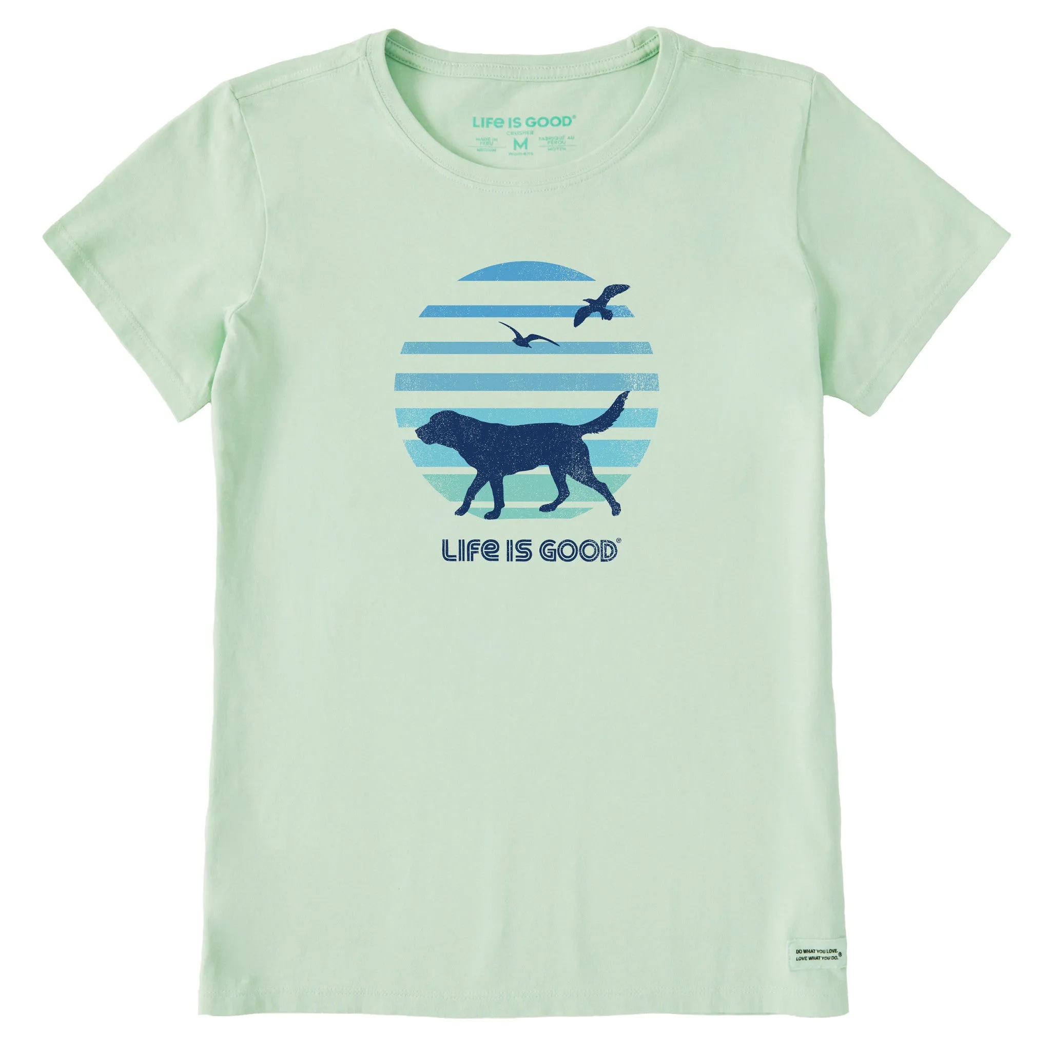 Women's 70's Retro Dog Beach Walk Short Sleeve Crusher-LITE Tee Life is Good