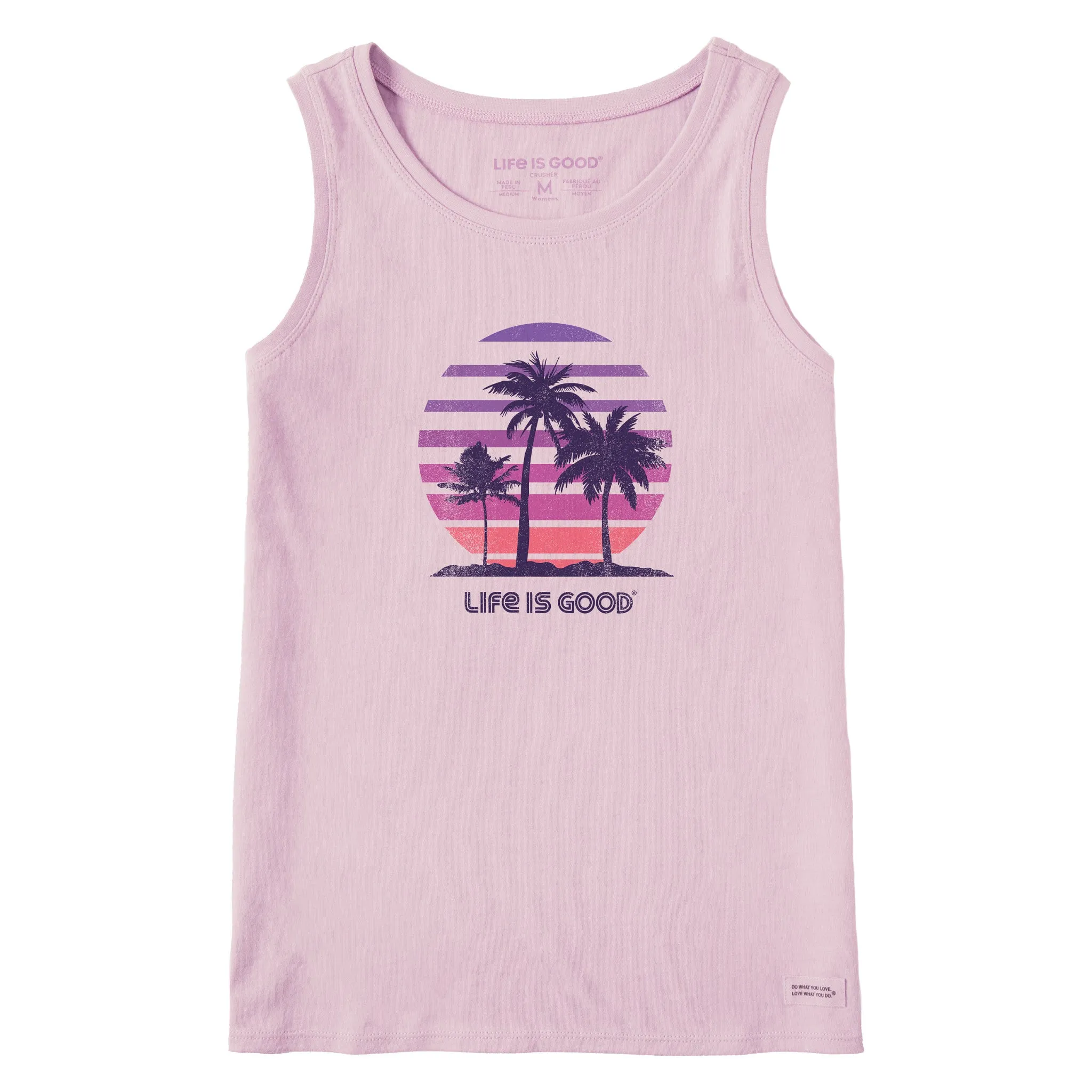 Women's 70's Retro Sun Palms Crusher Tank Life is Good
