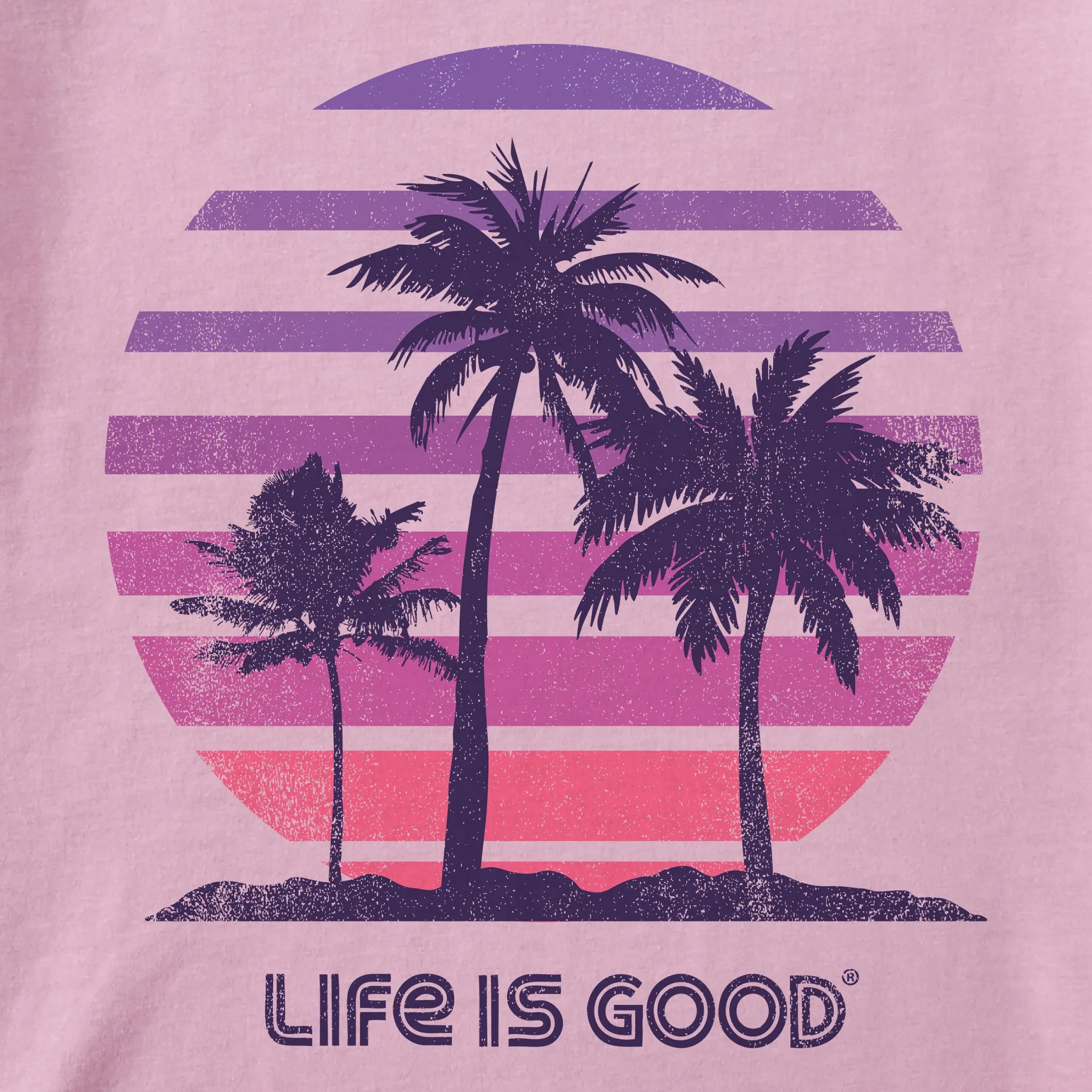 Women's 70's Retro Sun Palms Crusher Tank Life is Good