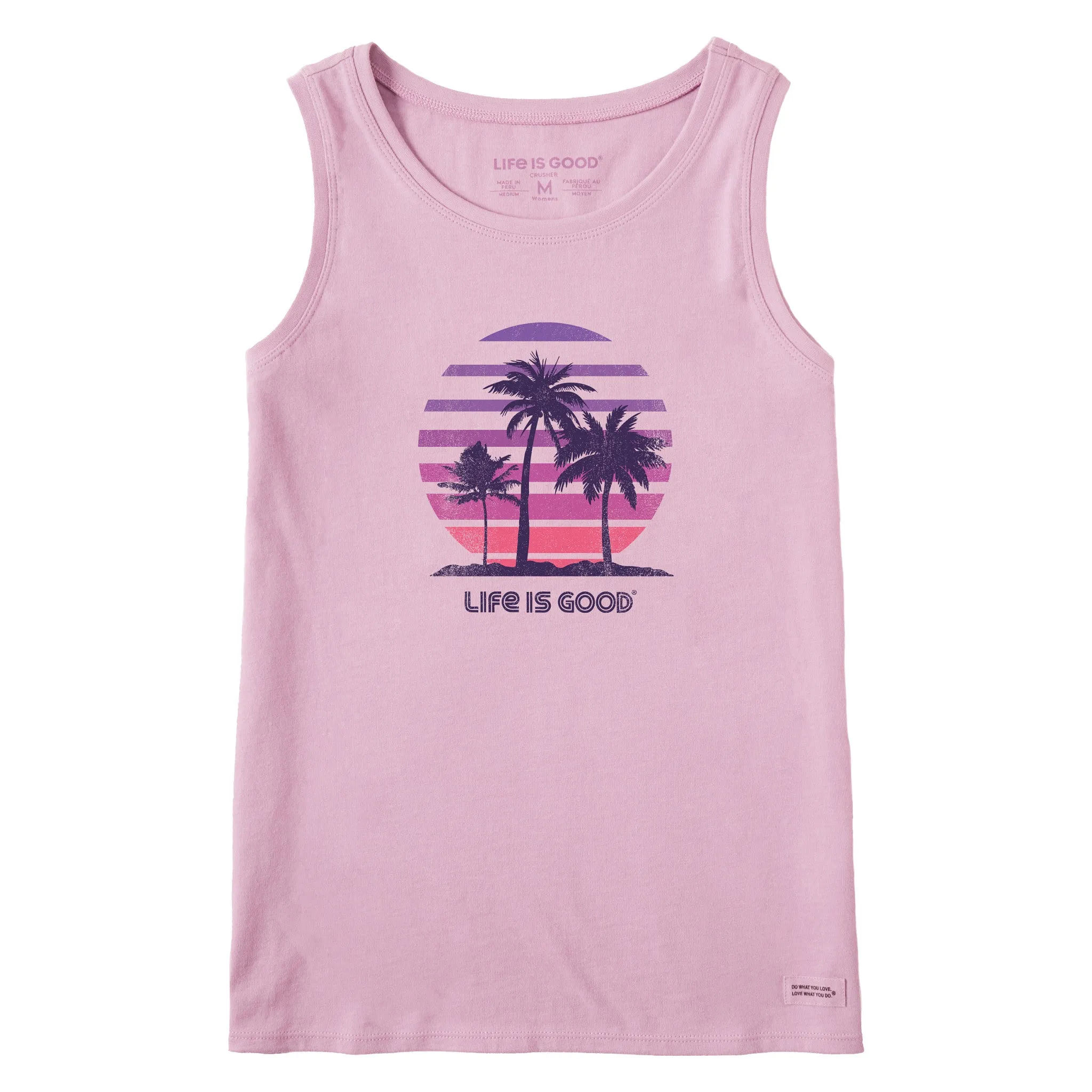 Women's 70's Retro Sun Palms Crusher Tank Life is Good