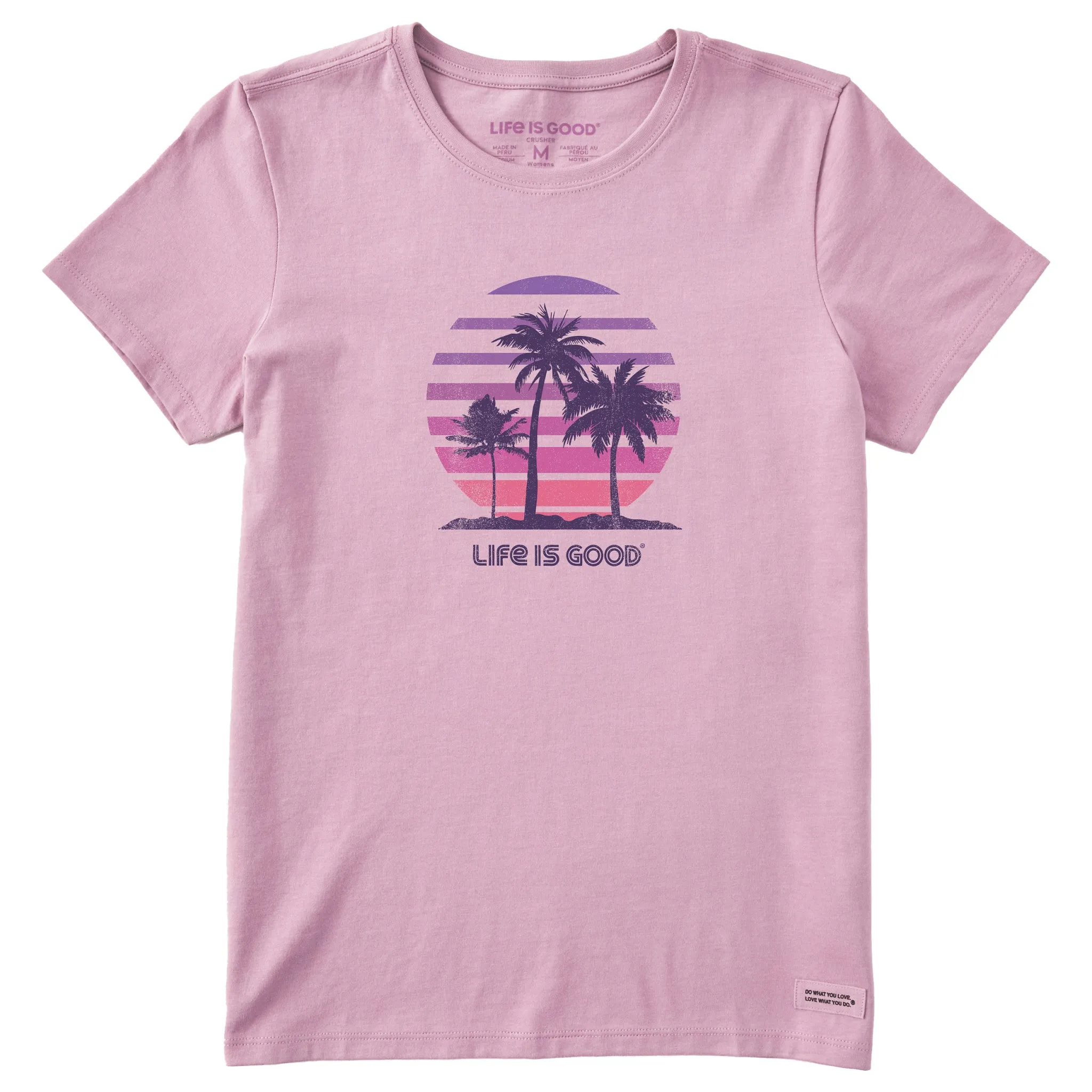 Women's 70's Retro Sun Palms Short Sleeve Tee Life is Good