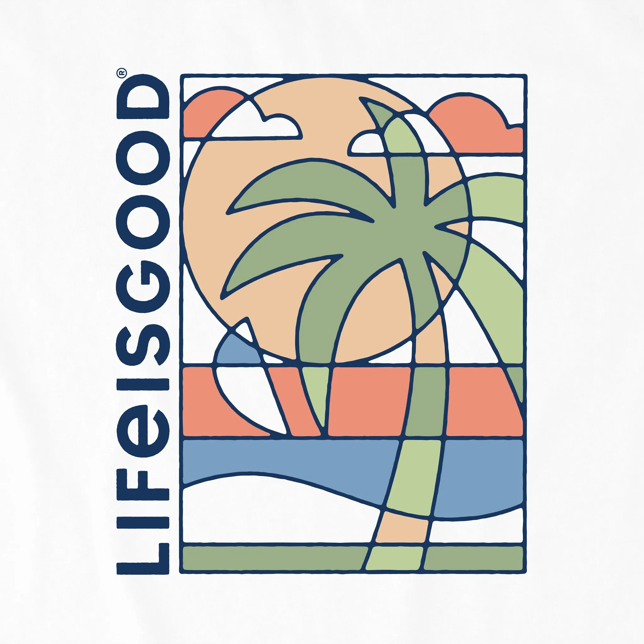 Women's Abstract Beach Short Sleeve Crusher Tee Life is Good