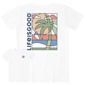 Women's Abstract Beach Short Sleeve Crusher Tee Life is Good