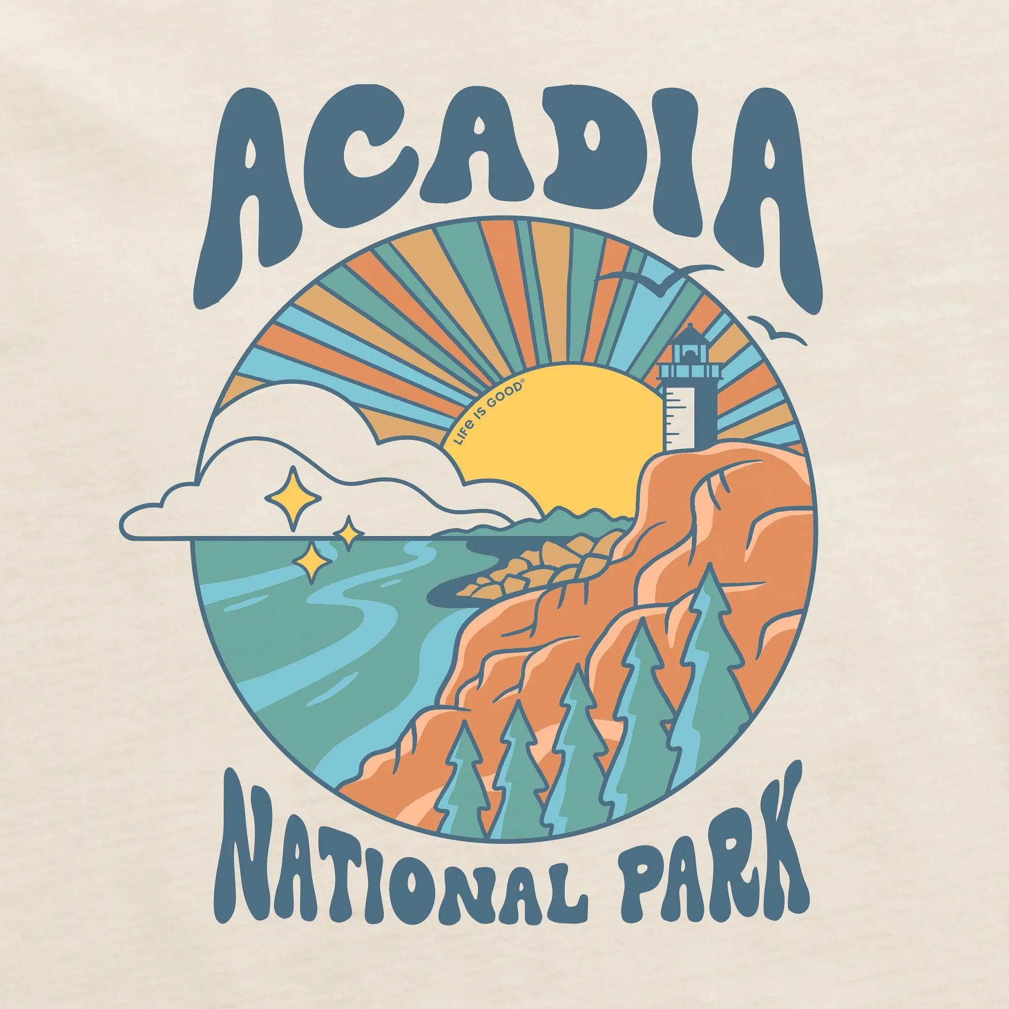 Women's Acadia Burst Short Sleeve Crusher Tee Life is Good