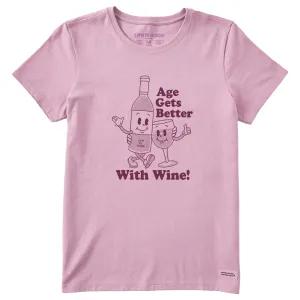 Women's Age Gets Better With Wine Mascot Short Sleeve Tee Life is Good