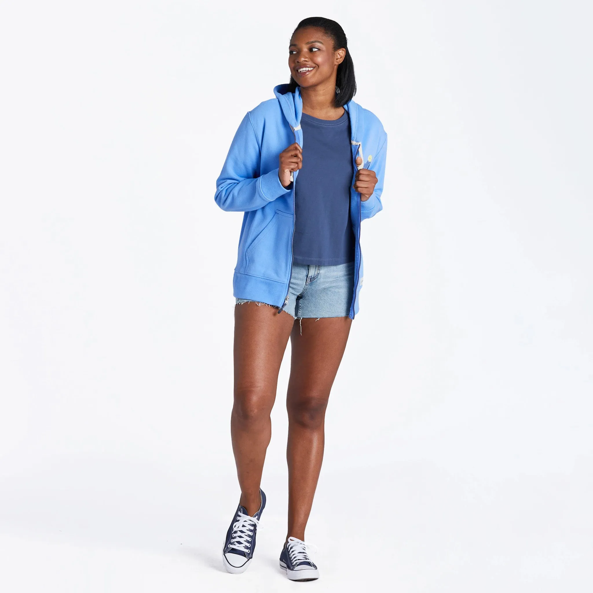 Women's Ain't No Mountain High Enough Simply True Fleece Zip Hoodie Life is Good