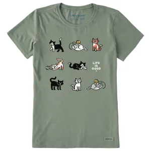 Women's Al the Cat Grid Short Sleeve Crusher Tee Life is Good