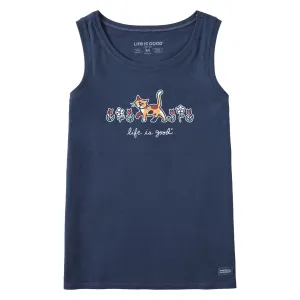 Women's Al with Flowers Crusher Tank Life is Good