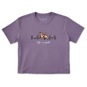 Women's Al with Flowers Short Sleeve Crusher Boxy Tee Life is Good