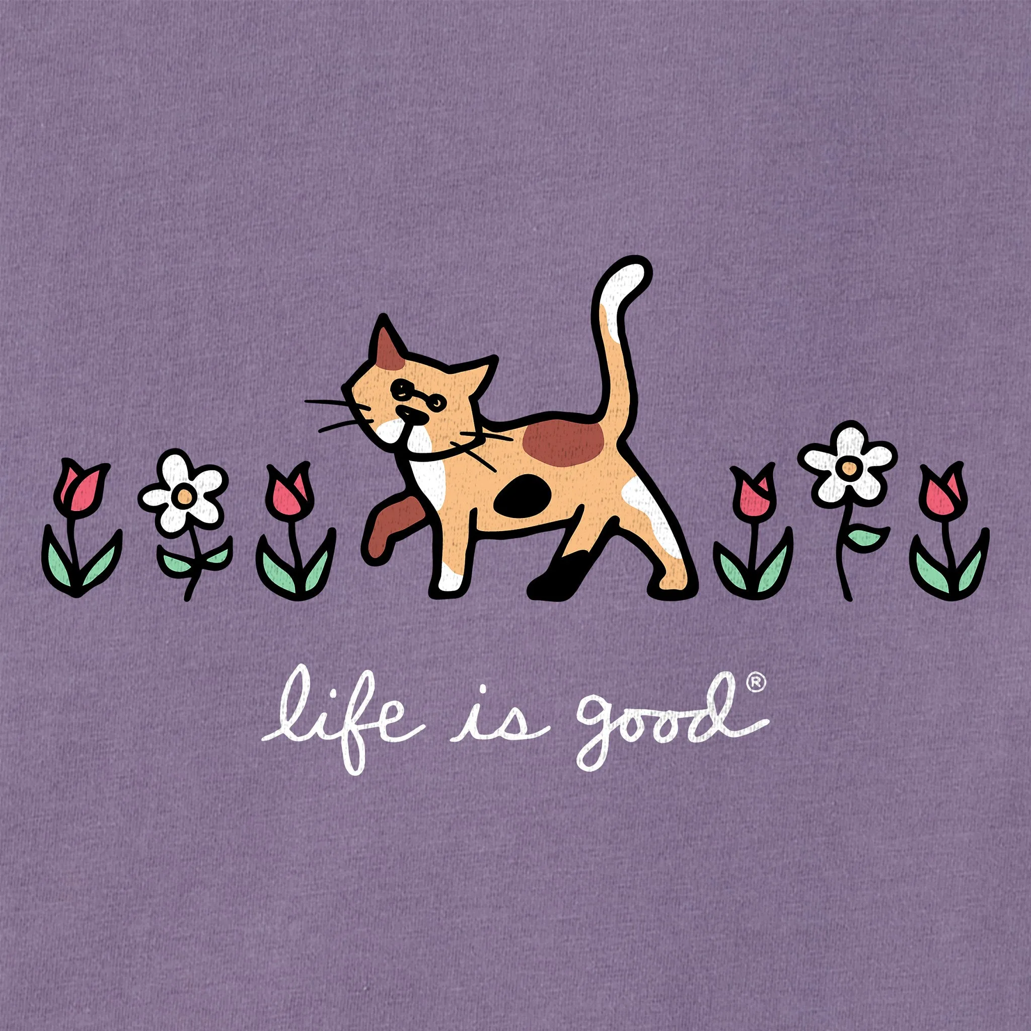 Women's Al with Flowers Short Sleeve Crusher Boxy Tee Life is Good