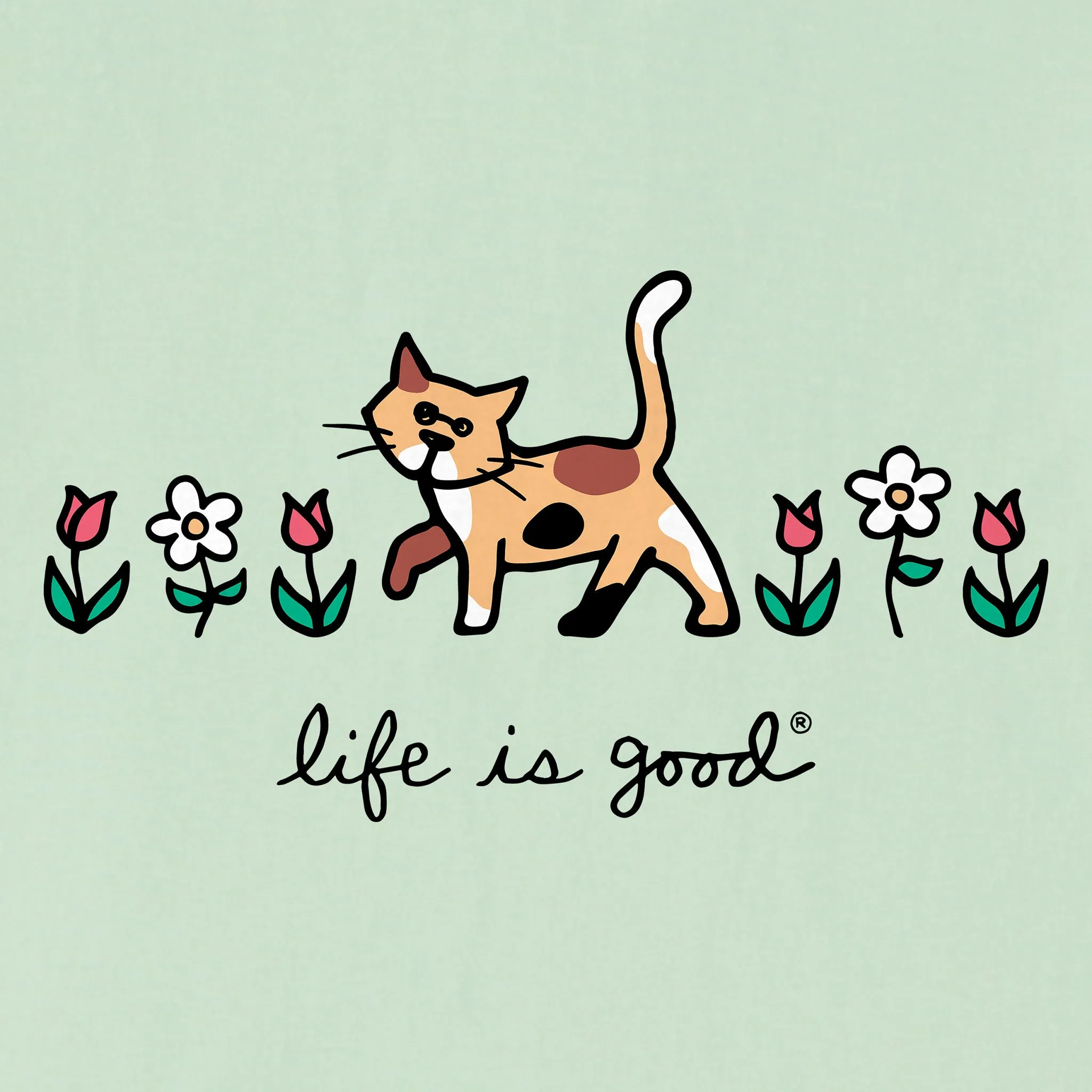 Women's Al with Flowers Short Sleeve Crusher Vee Life is Good